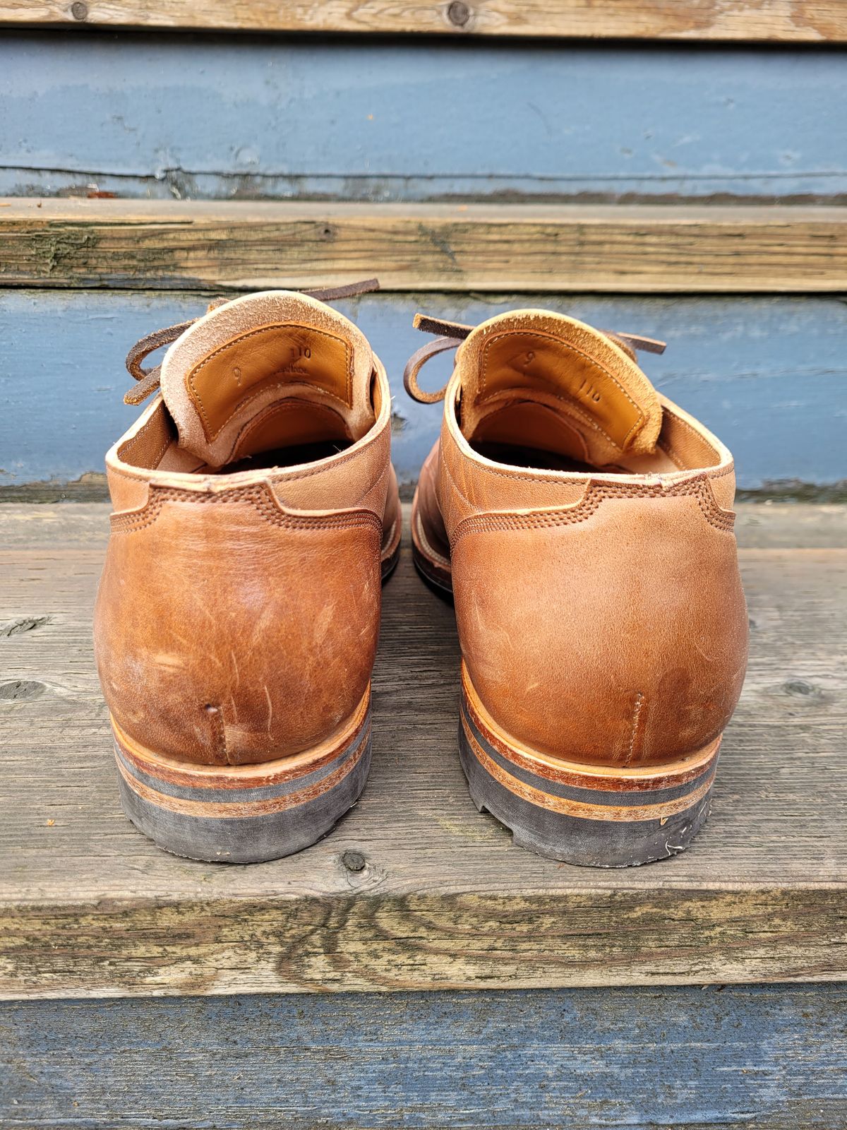 Photo by MyNameisJeff on November 1, 2022 of the Viberg 145 Oxford in Horween Natural Essex Workshoe Butt.