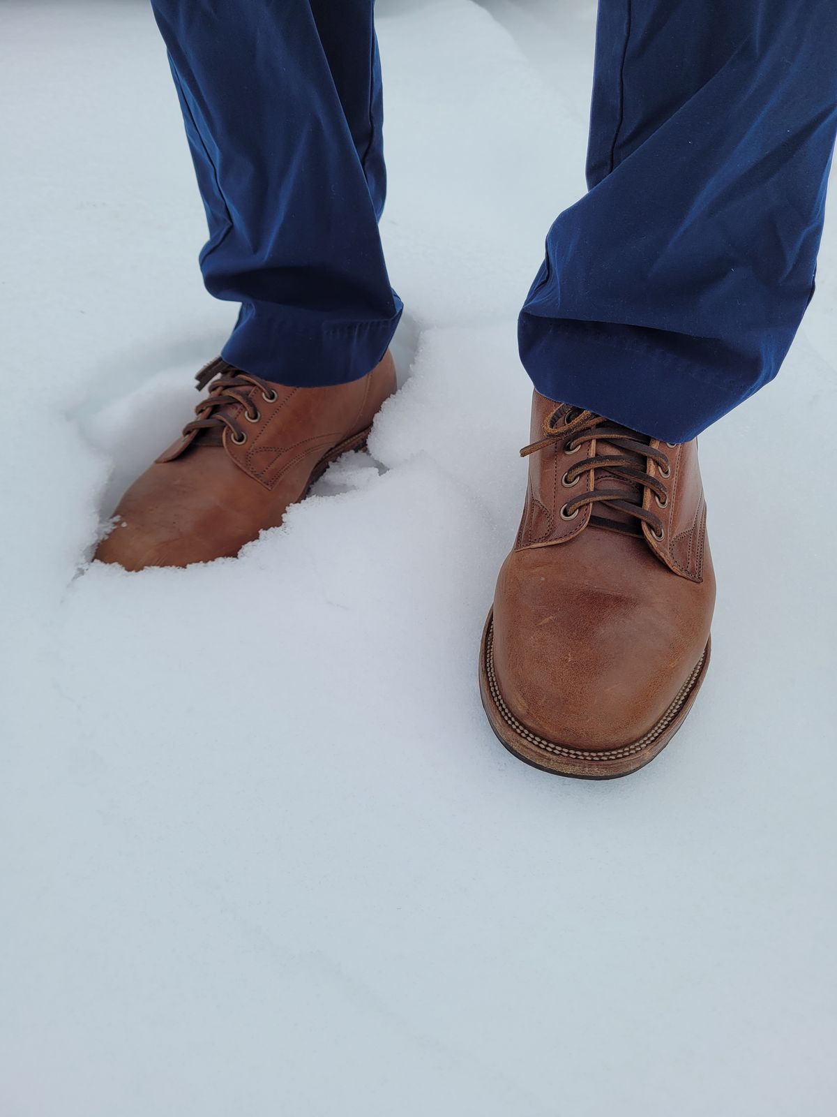 Photo by MyNameisJeff on December 2, 2022 of the Viberg 145 Oxford in Horween Natural Essex Workshoe Butt.