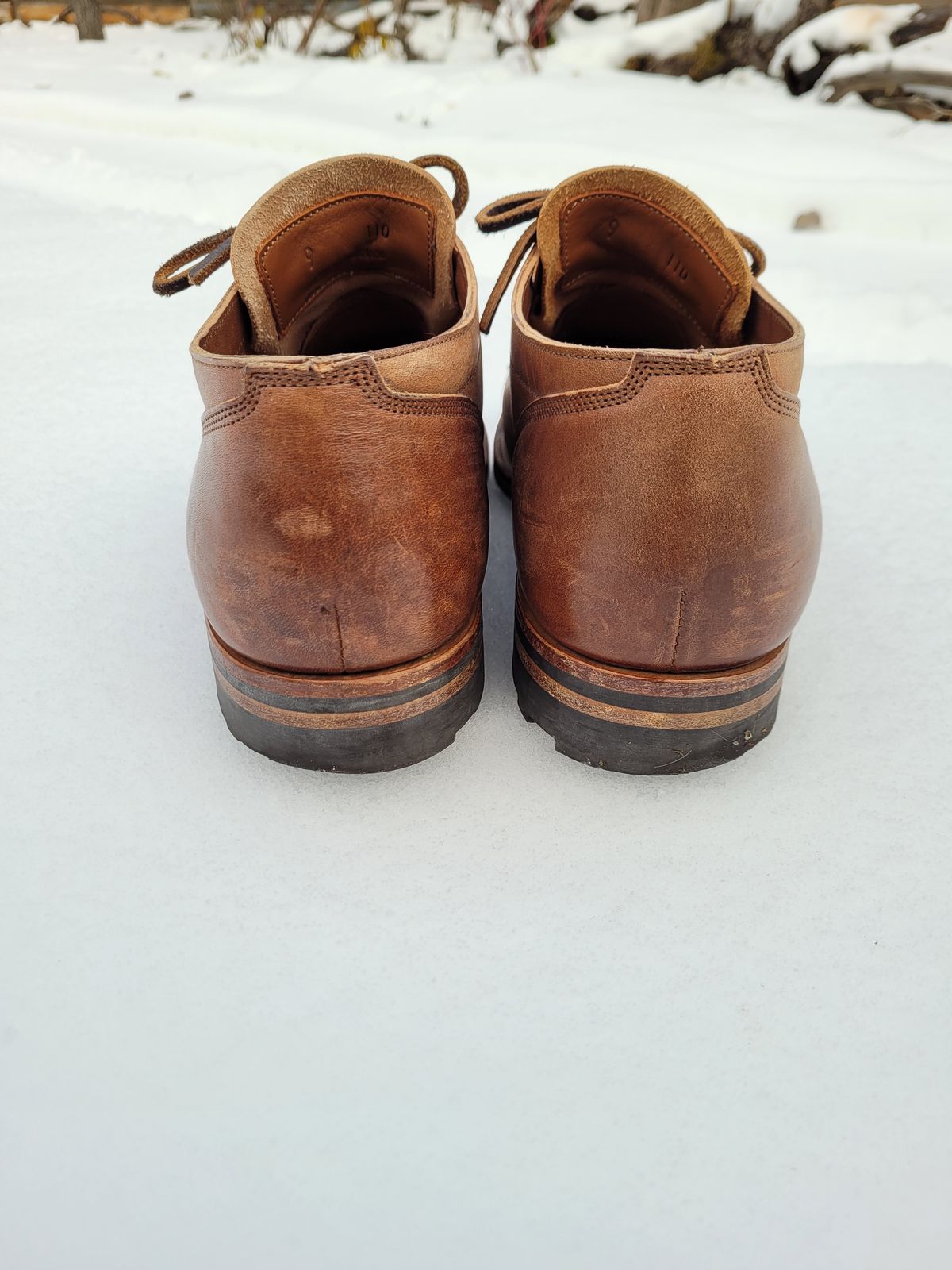 Photo by MyNameisJeff on December 2, 2022 of the Viberg 145 Oxford in Horween Natural Essex Workshoe Butt.