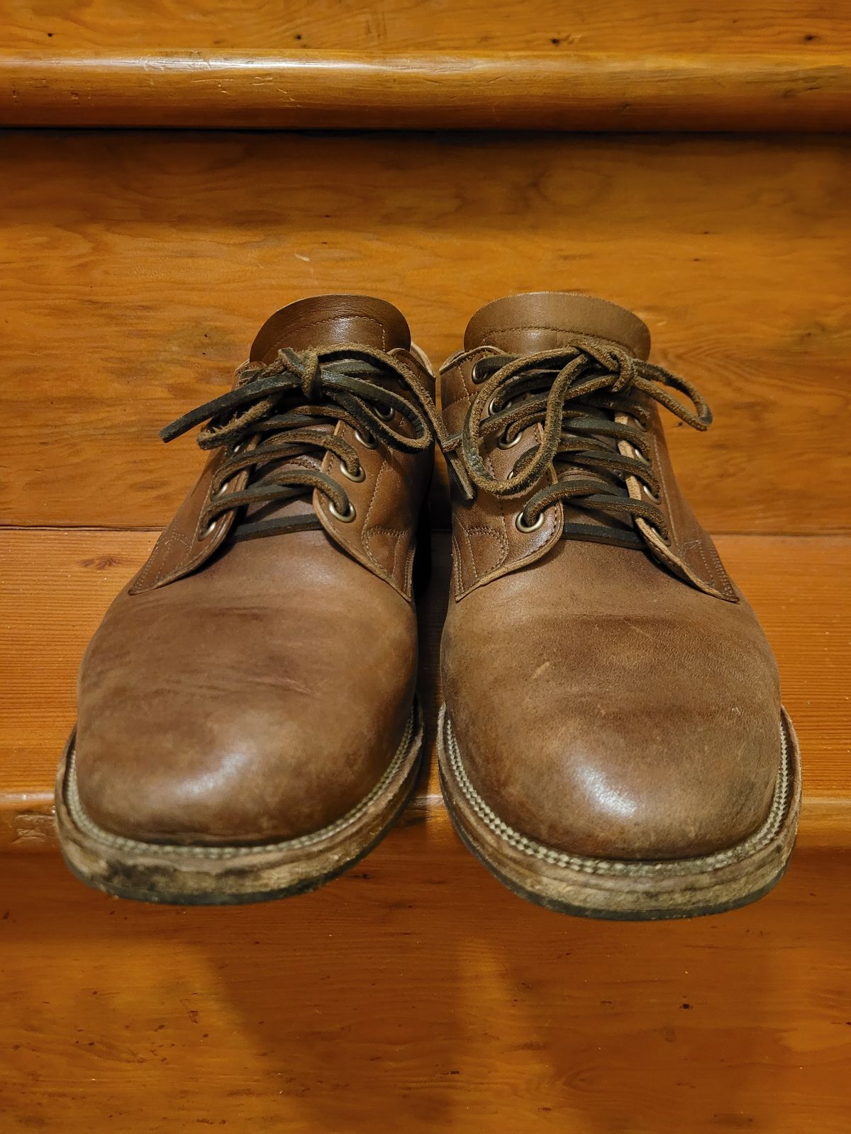 Photo by MyNameisJeff on February 2, 2023 of the Viberg 145 Oxford in Horween Natural Essex Workshoe Butt.
