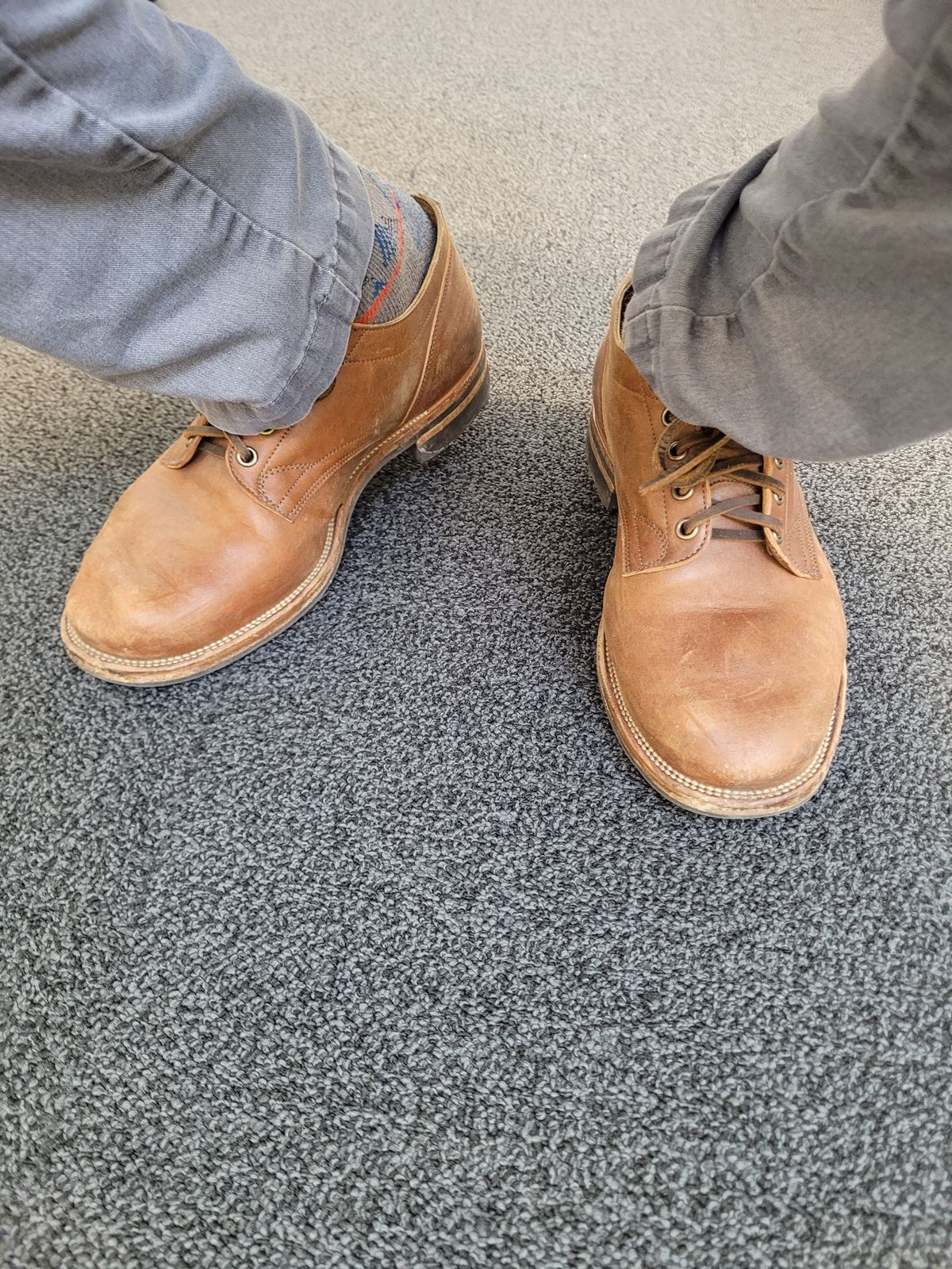 Photo by MyNameisJeff on March 6, 2023 of the Viberg 145 Oxford in Horween Natural Essex Workshoe Butt.