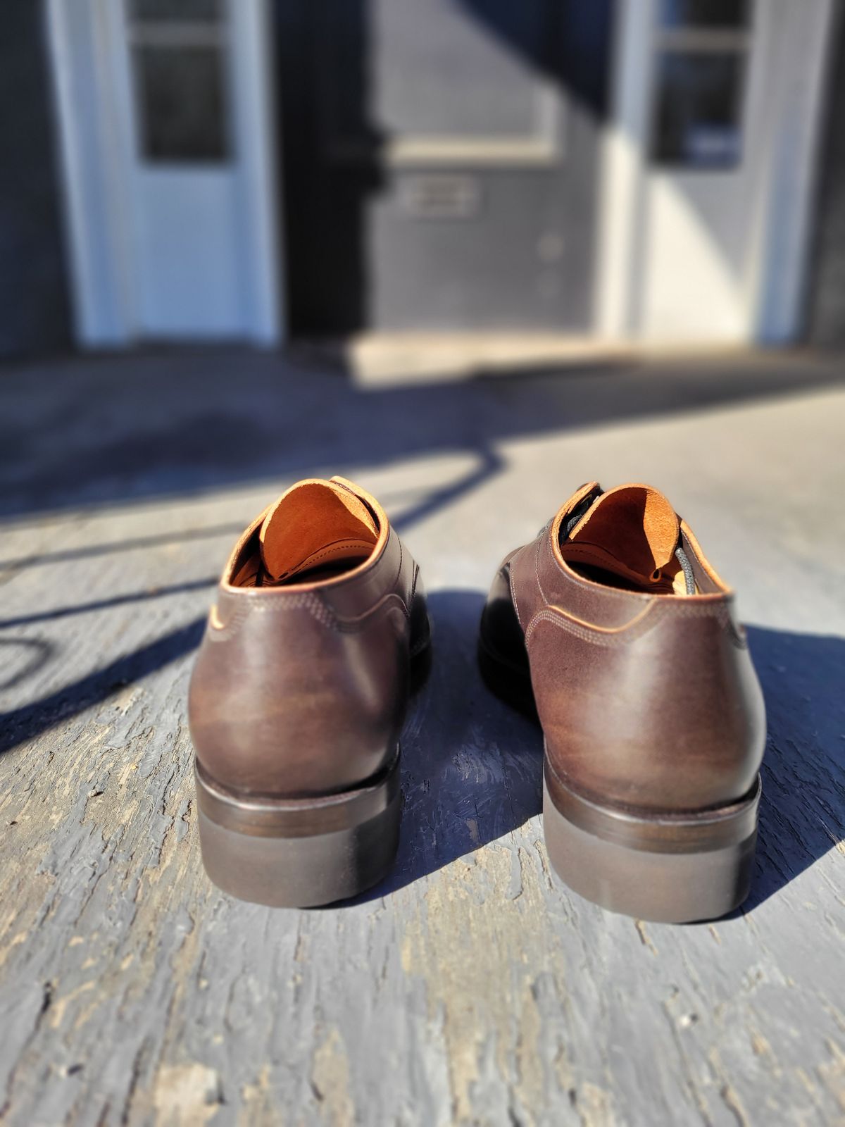 Photo by MyNameisJeff on October 6, 2023 of the Onderhoud LVL01 Derby Boot in Badalassi Carlo Cognac Minerva.