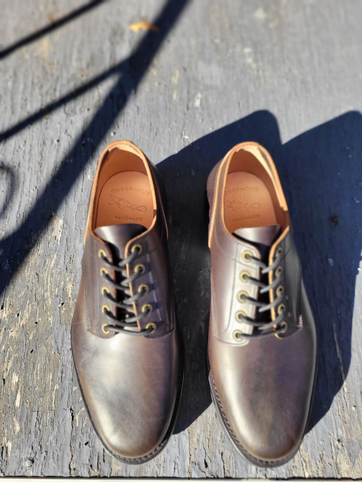 Photo by MyNameisJeff on October 6, 2023 of the Onderhoud LVL01 Derby Boot in Badalassi Carlo Cognac Minerva.