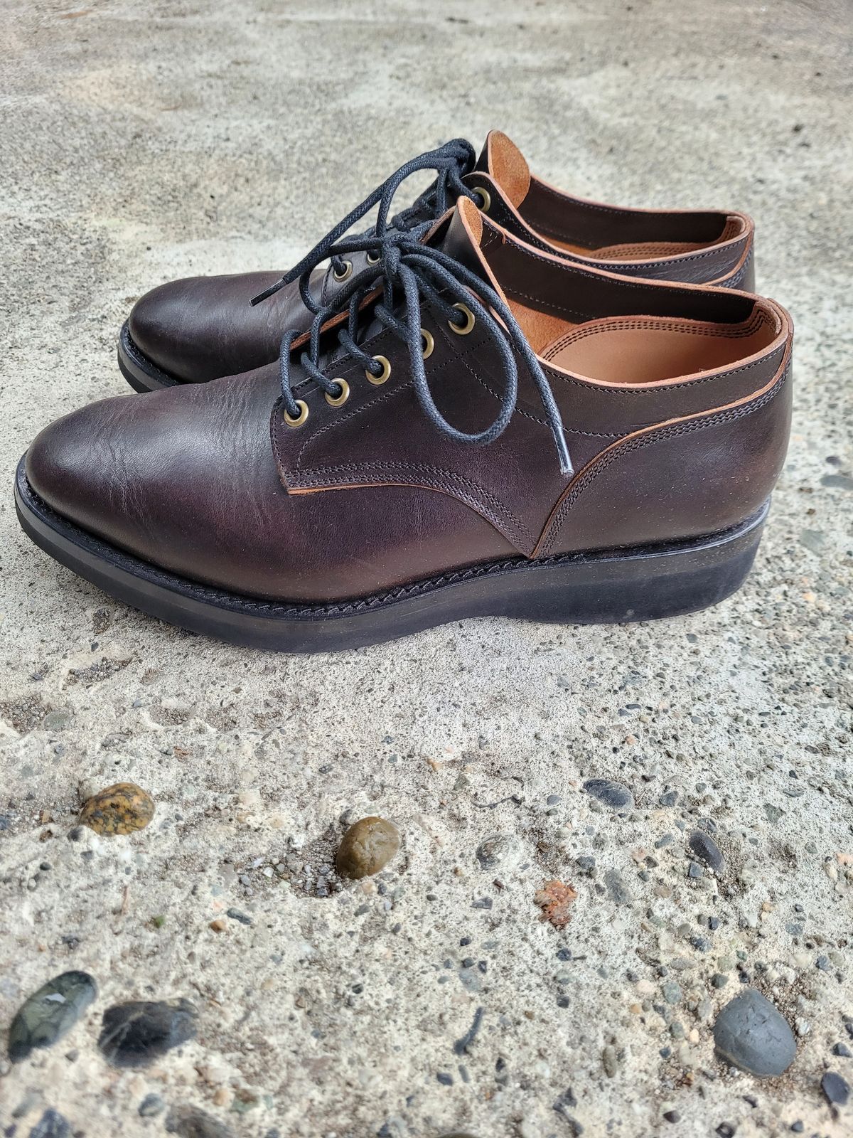 Photo by MyNameisJeff on November 2, 2023 of the Onderhoud LVL01 Derby Boot in Badalassi Carlo Cognac Minerva.