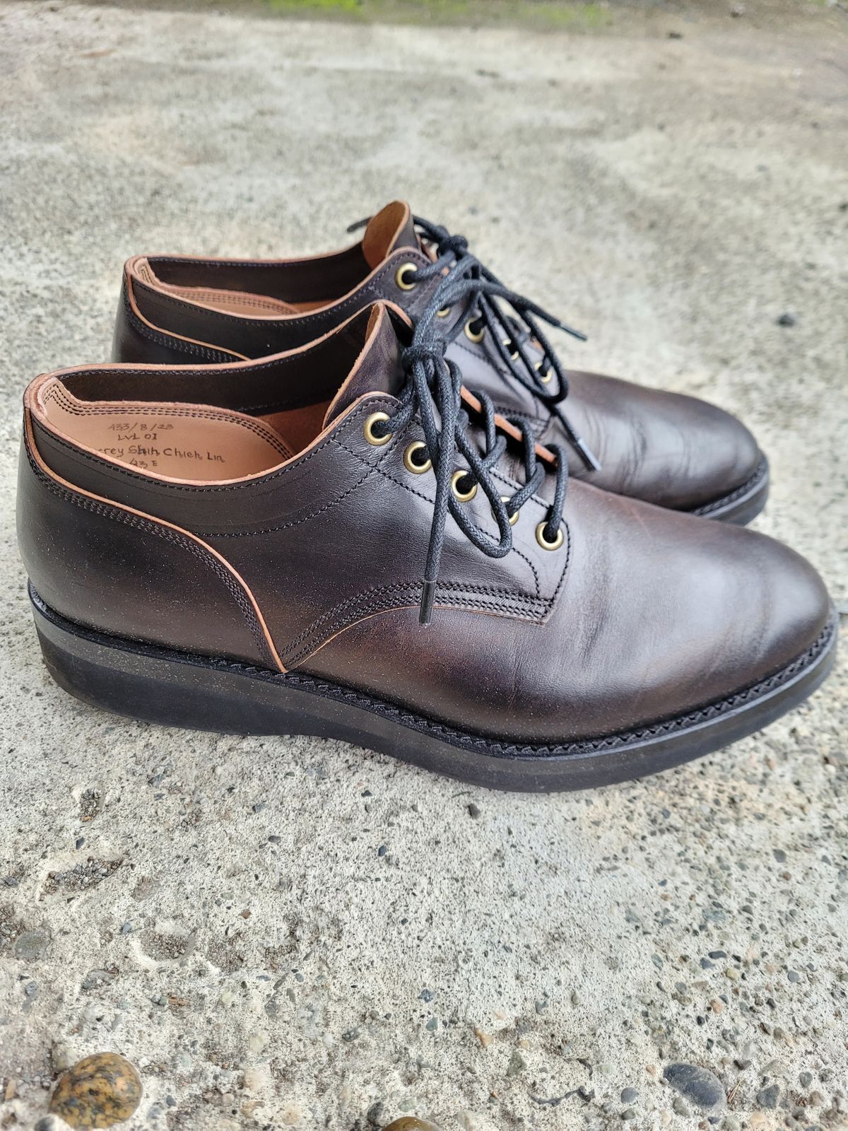 Photo by MyNameisJeff on November 2, 2023 of the Onderhoud LVL01 Derby Boot in Badalassi Carlo Cognac Minerva.