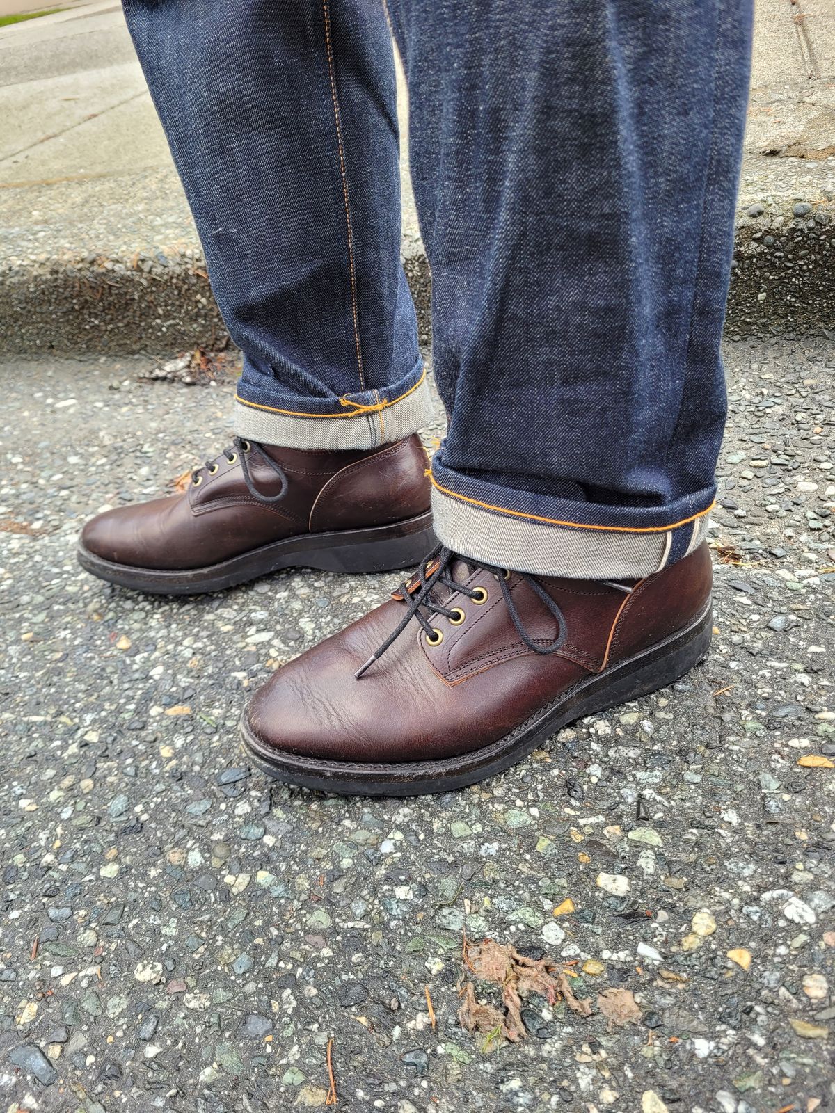 Photo by MyNameisJeff on March 1, 2024 of the Onderhoud LVL01 Derby Boot in Badalassi Carlo Cognac Minerva.