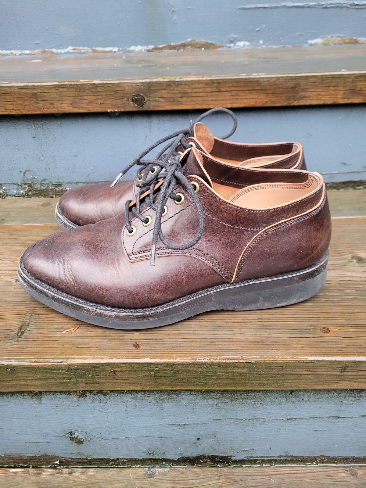 Photo by MyNameisJeff on March 1, 2024 of the Onderhoud LVL01 Derby Boot in Badalassi Carlo Cognac Minerva.