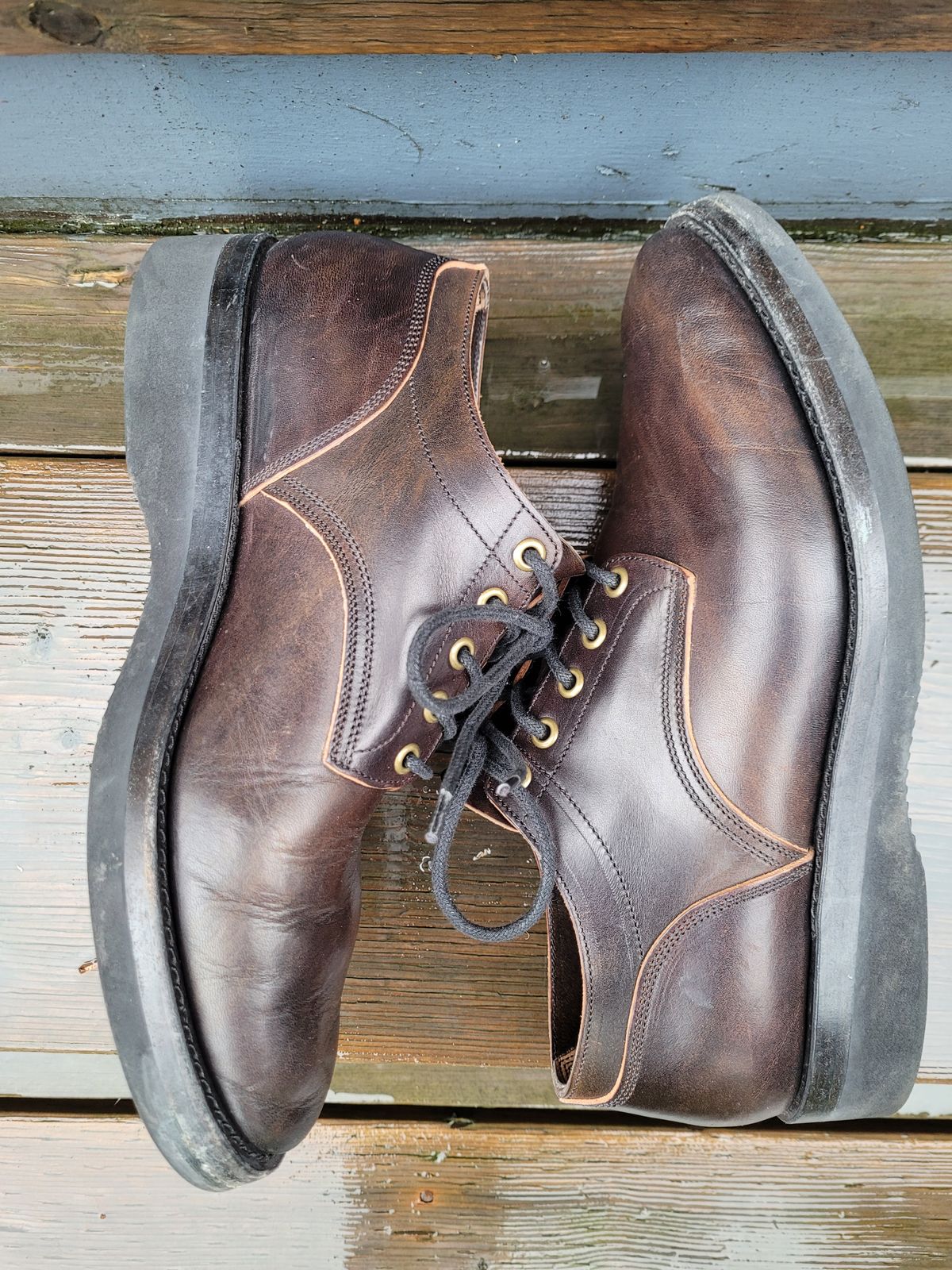 Photo by MyNameisJeff on March 1, 2024 of the Onderhoud LVL01 Derby Boot in Badalassi Carlo Cognac Minerva.