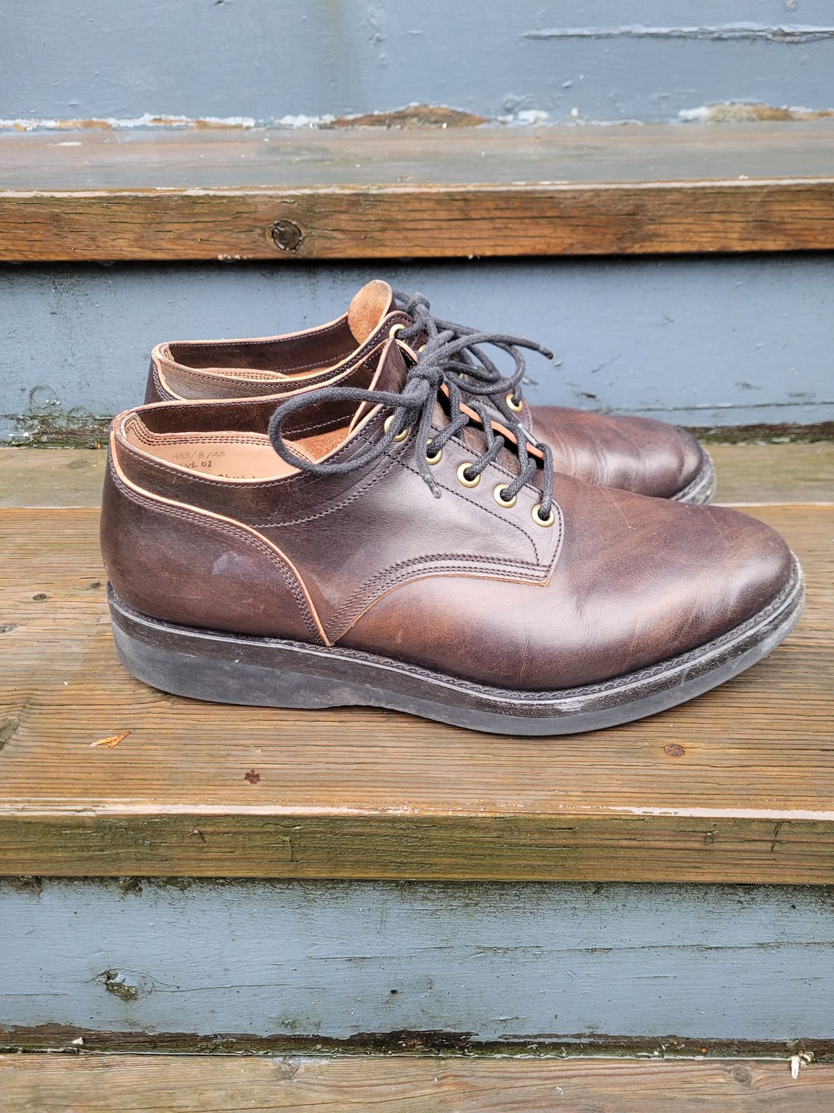 Photo by MyNameisJeff on March 1, 2024 of the Onderhoud LVL01 Derby Boot in Badalassi Carlo Cognac Minerva.