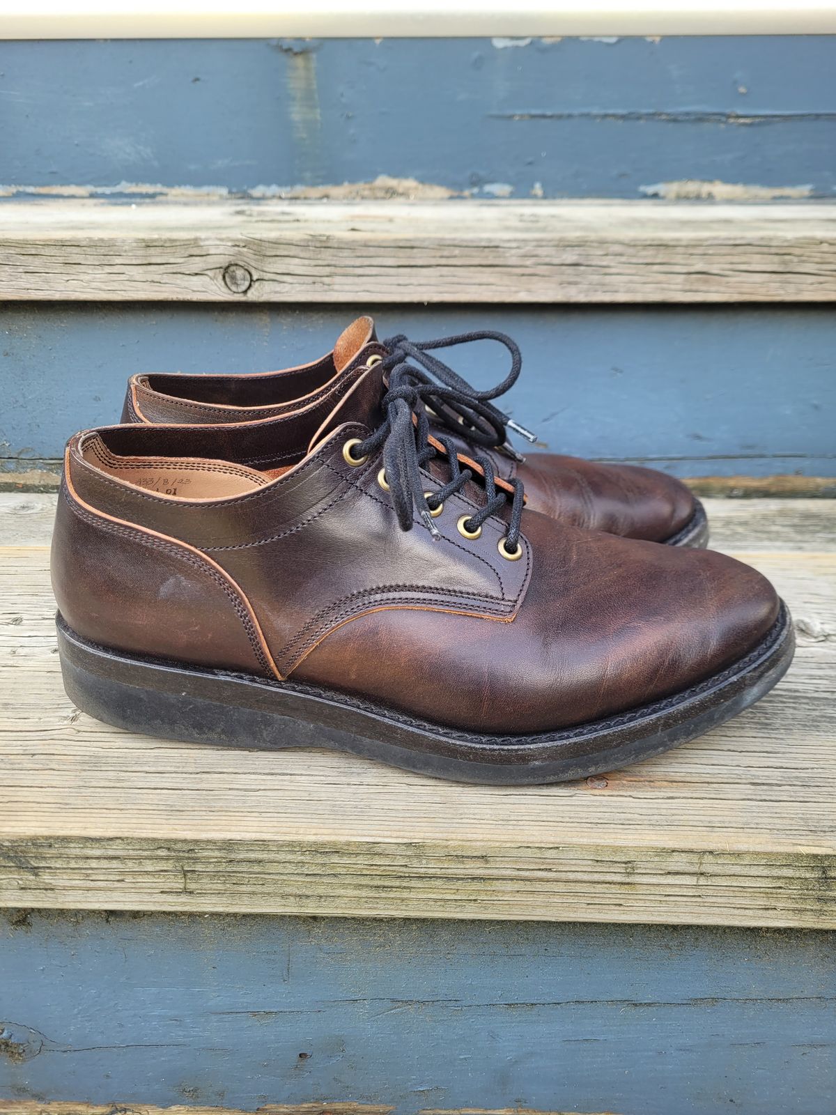 Photo by MyNameisJeff on April 4, 2024 of the Onderhoud LVL01 Derby Boot in Badalassi Carlo Cognac Minerva.