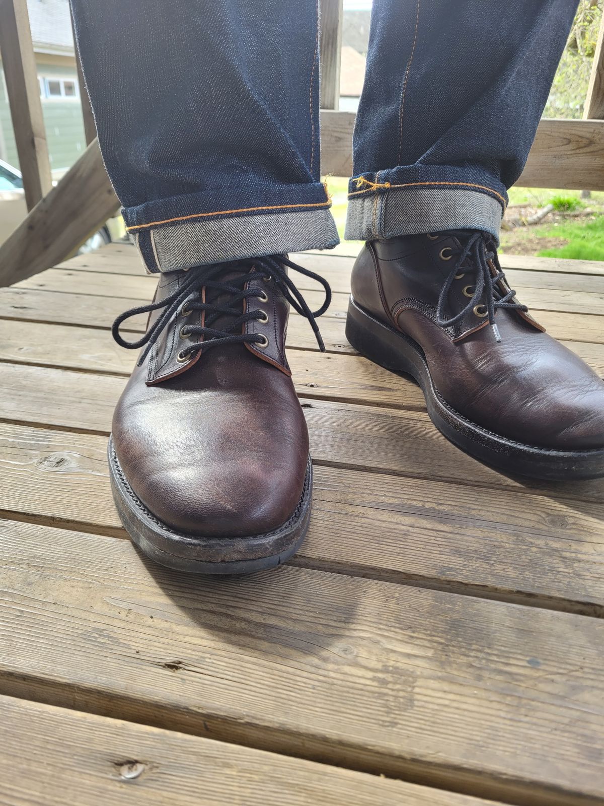 Photo by MyNameisJeff on April 4, 2024 of the Onderhoud LVL01 Derby Boot in Badalassi Carlo Cognac Minerva.