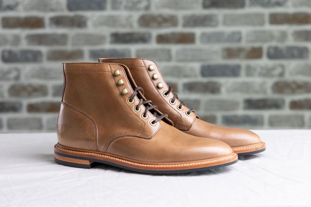 Photo by bootspy on October 2, 2023 of the Grant Stone Diesel Boot in Horween Natural Chromexcel.