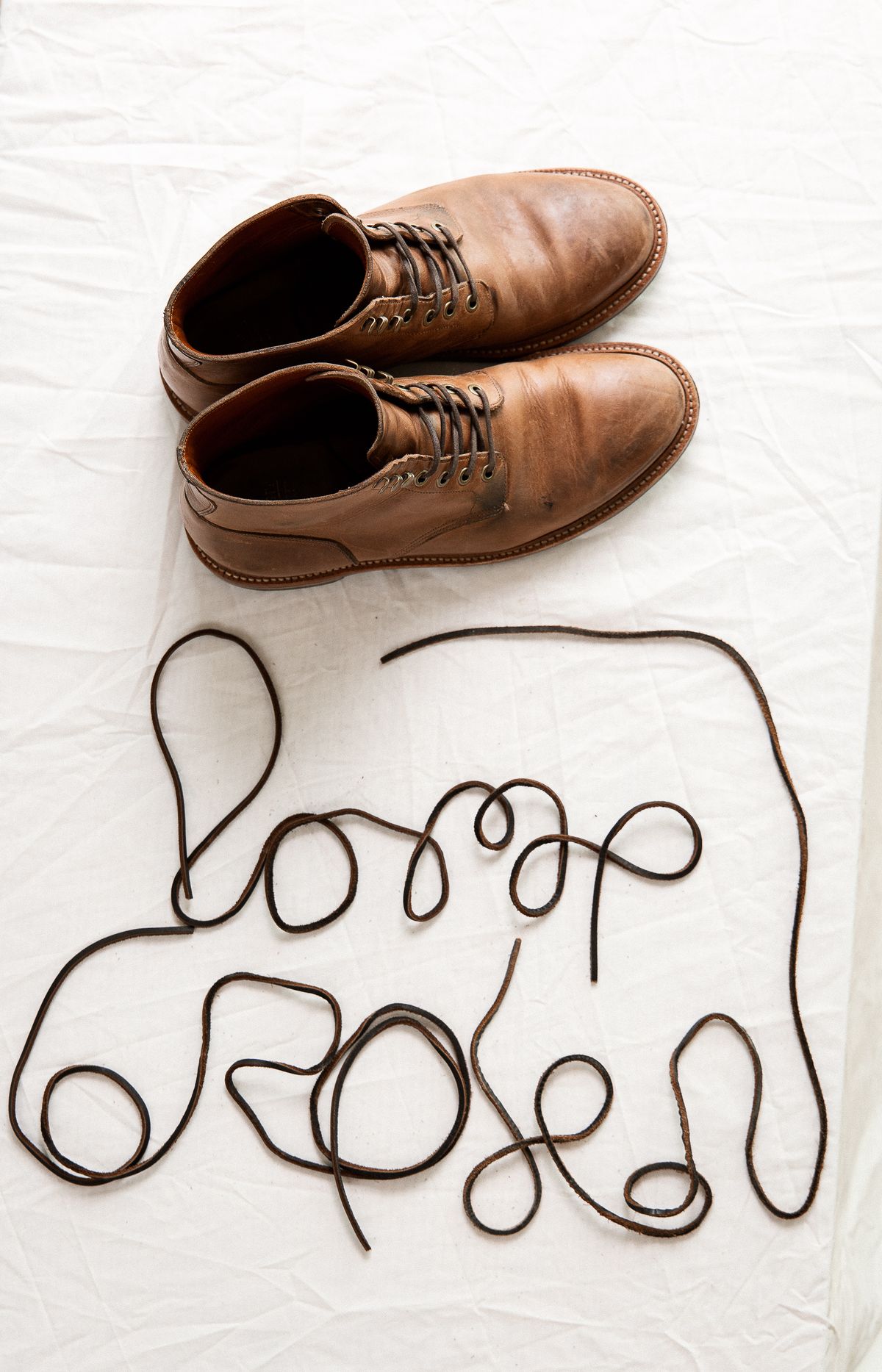 Photo by bootspy on November 6, 2023 of the Grant Stone Diesel Boot in Horween Natural Chromexcel.