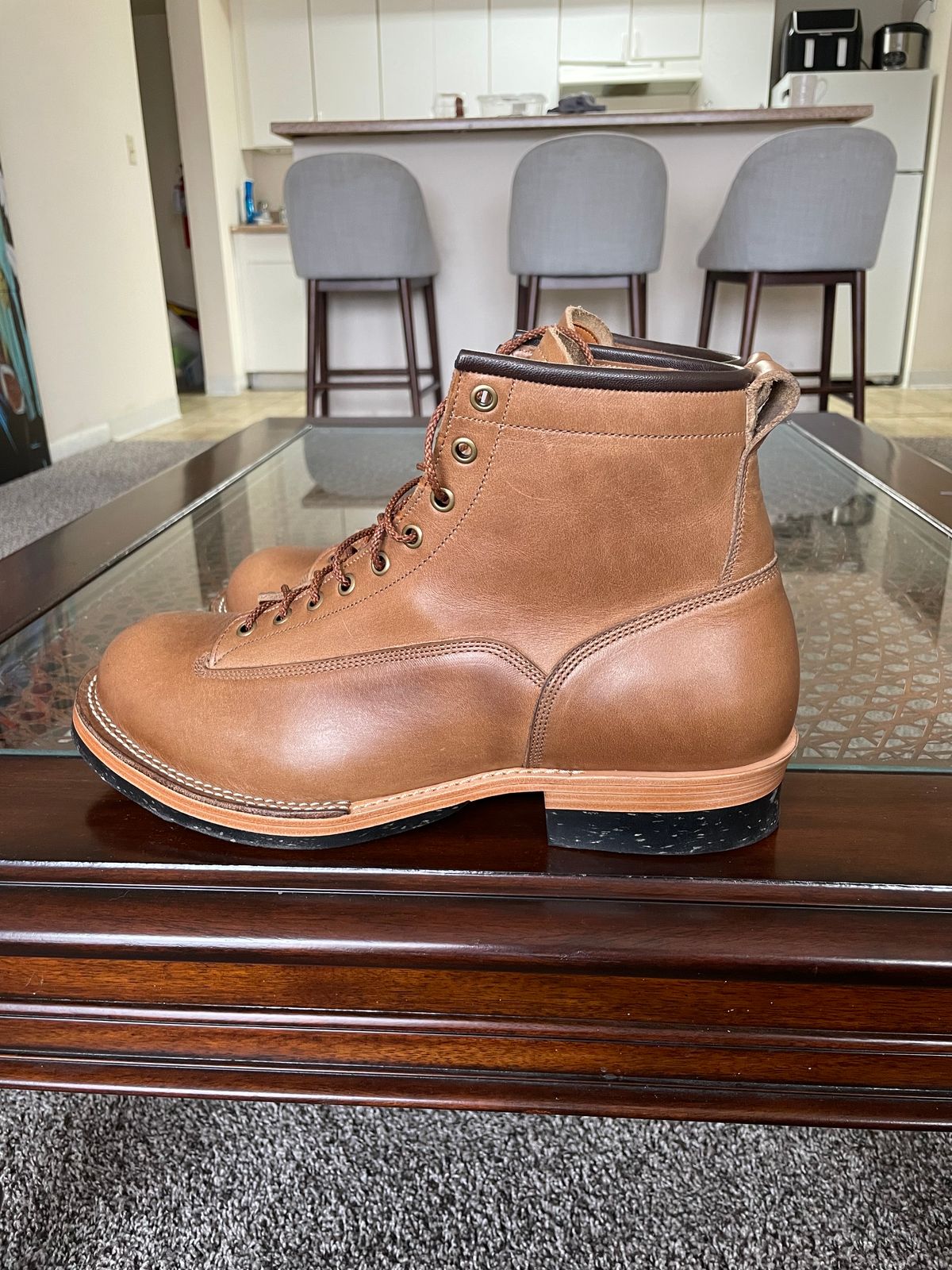 Photo by charliealoff on November 1, 2023 of the Monroe 19917 LTT in Horween Natural Chromexcel.