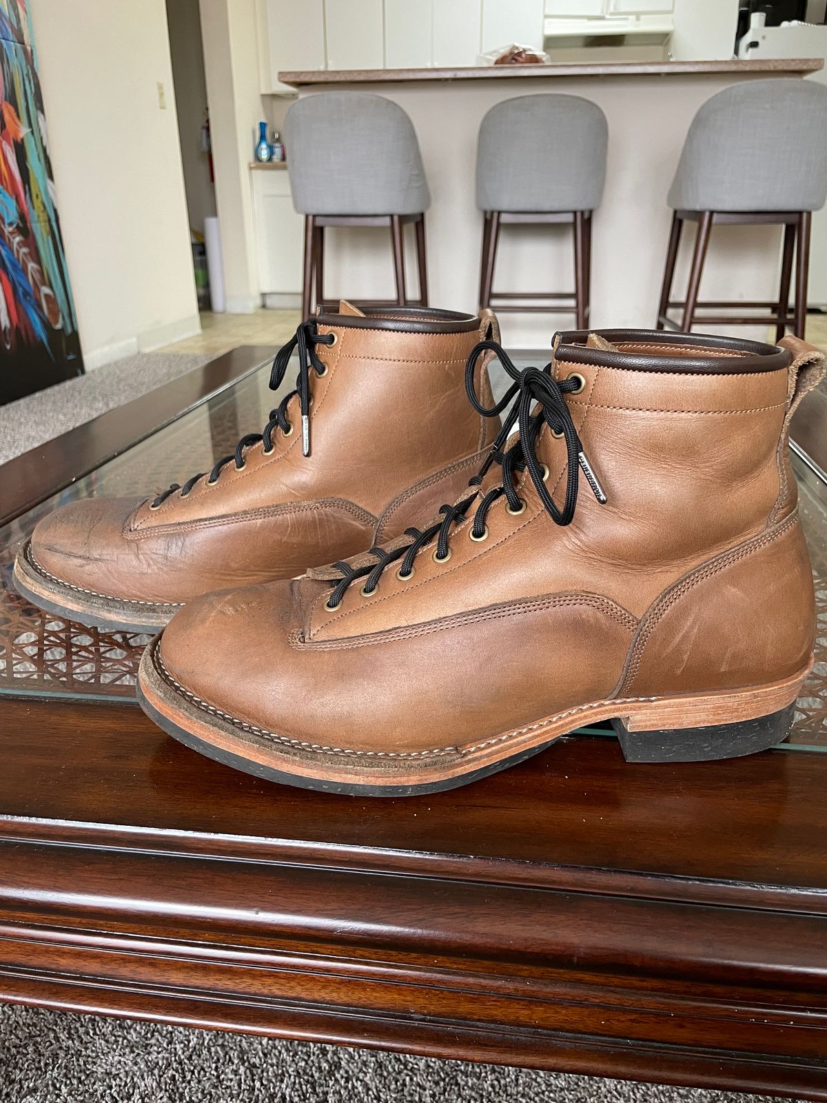 Photo by charliealoff on December 5, 2023 of the Monroe 19917 LTT in Horween Natural Chromexcel.