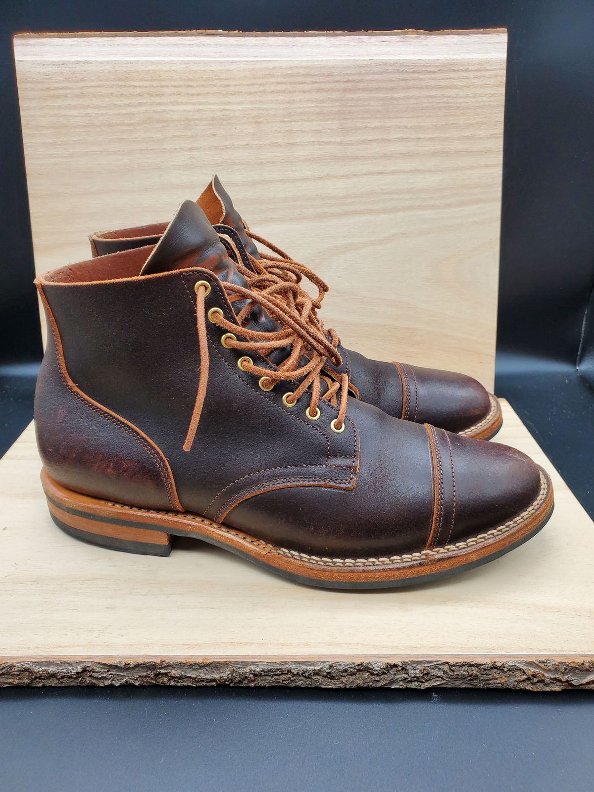 Photo by AlucardX on October 2, 2025 of the Viberg Service Boot in Horween Brown Waxed Flesh.