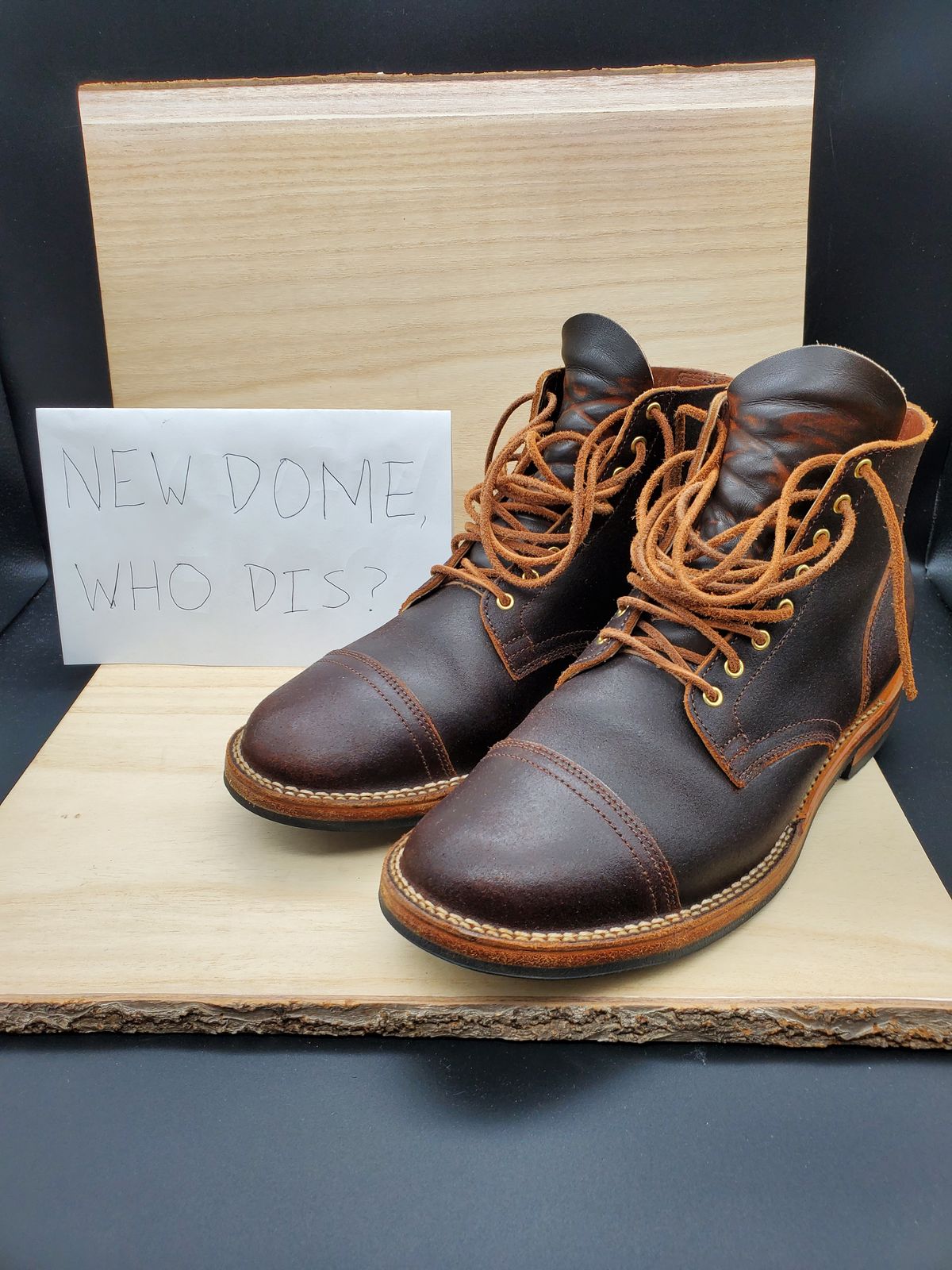 Photo by AlucardX on October 2, 2025 of the Viberg Service Boot in Horween Brown Waxed Flesh.