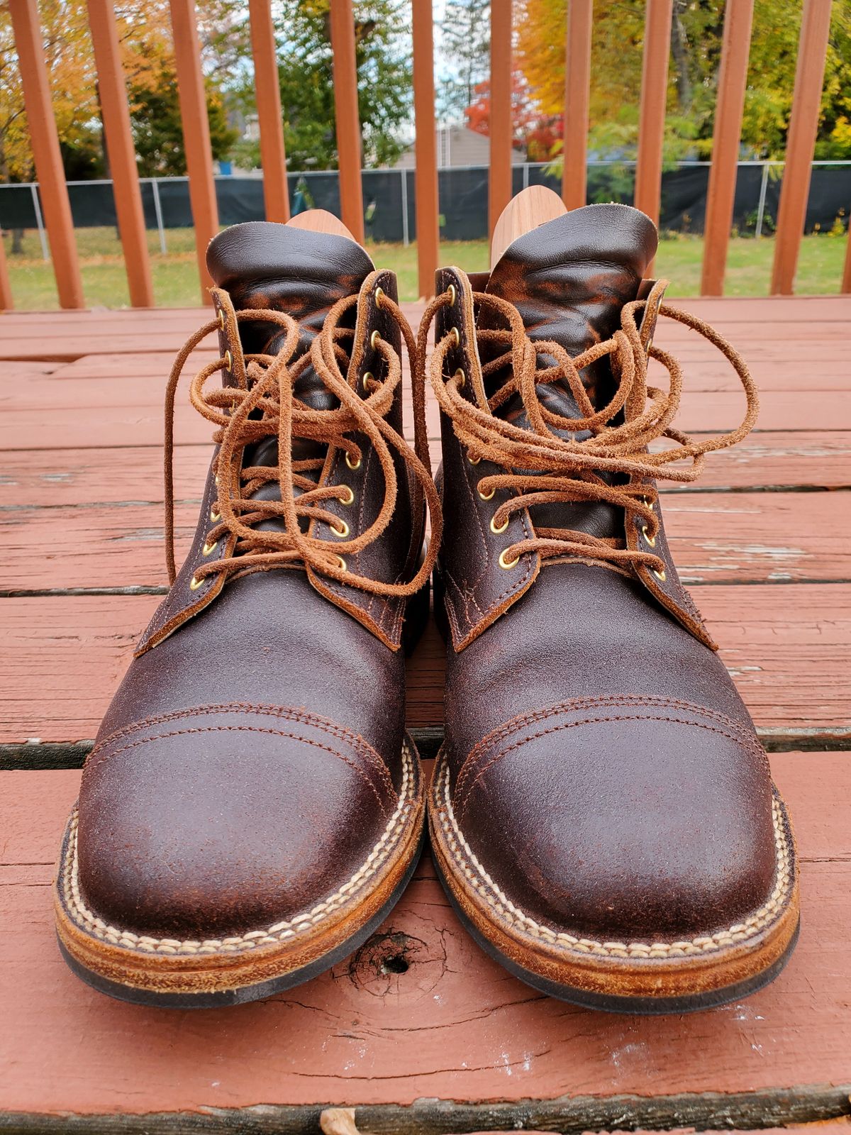Photo by AlucardX on November 5, 2025 of the Viberg Service Boot in Horween Brown Waxed Flesh.