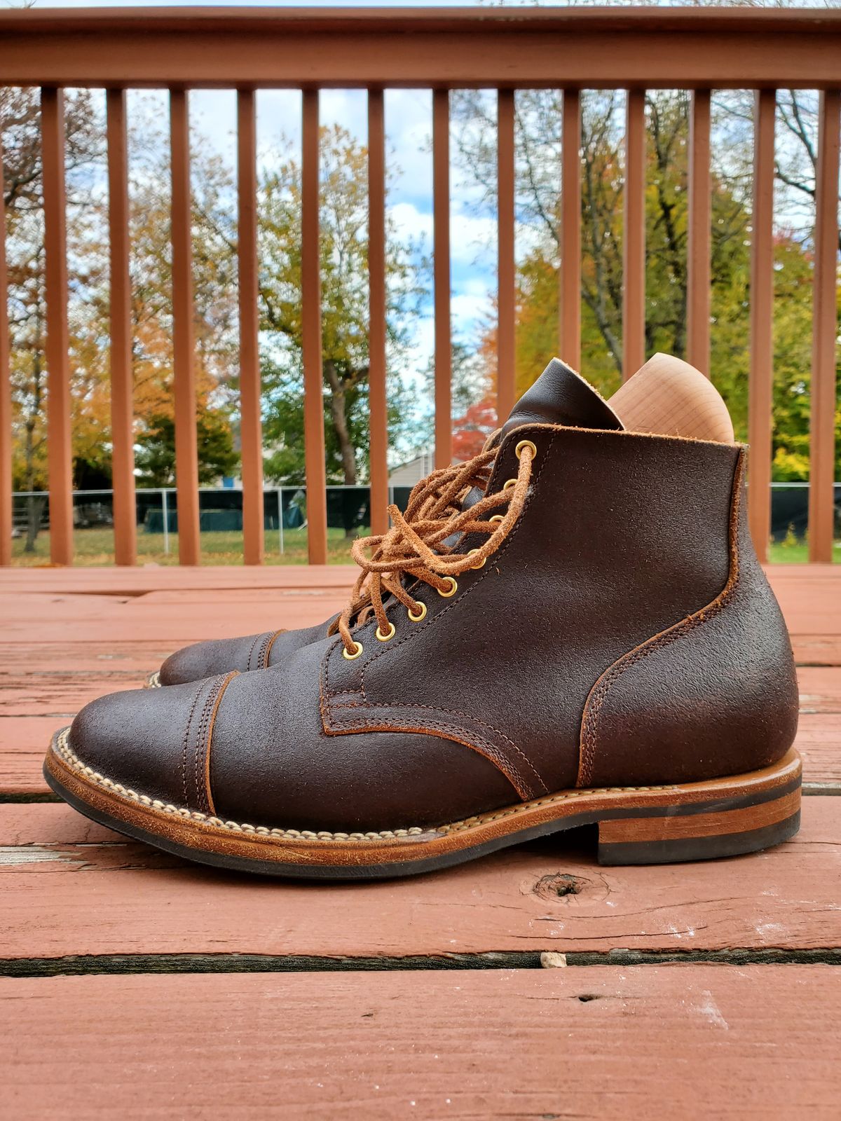 Photo by AlucardX on November 5, 2025 of the Viberg Service Boot in Horween Brown Waxed Flesh.