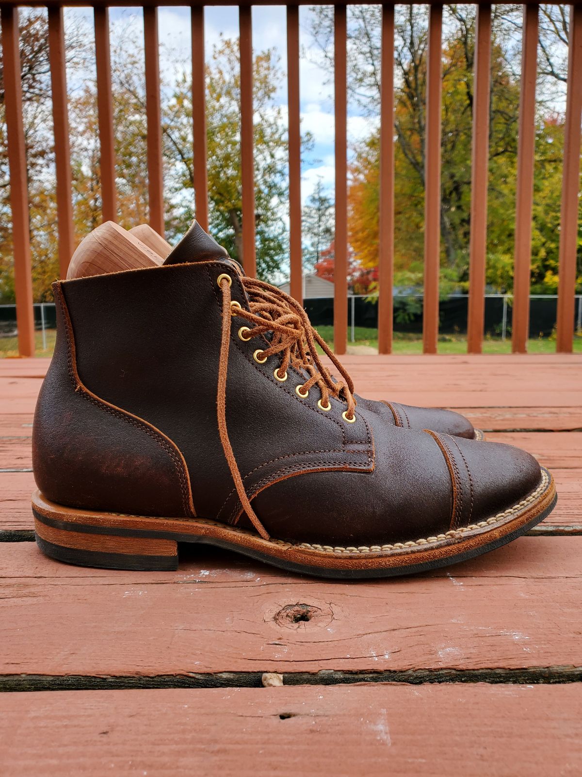 Photo by AlucardX on November 5, 2025 of the Viberg Service Boot in Horween Brown Waxed Flesh.