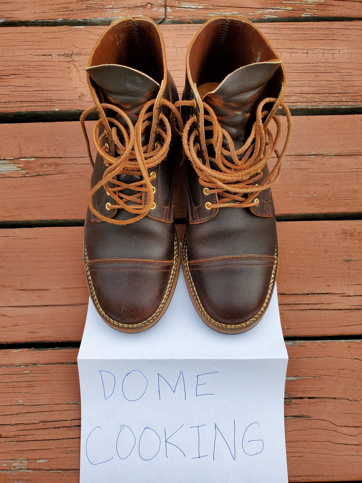 Photo by AlucardX on November 5, 2025 of the Viberg Service Boot in Horween Brown Waxed Flesh.