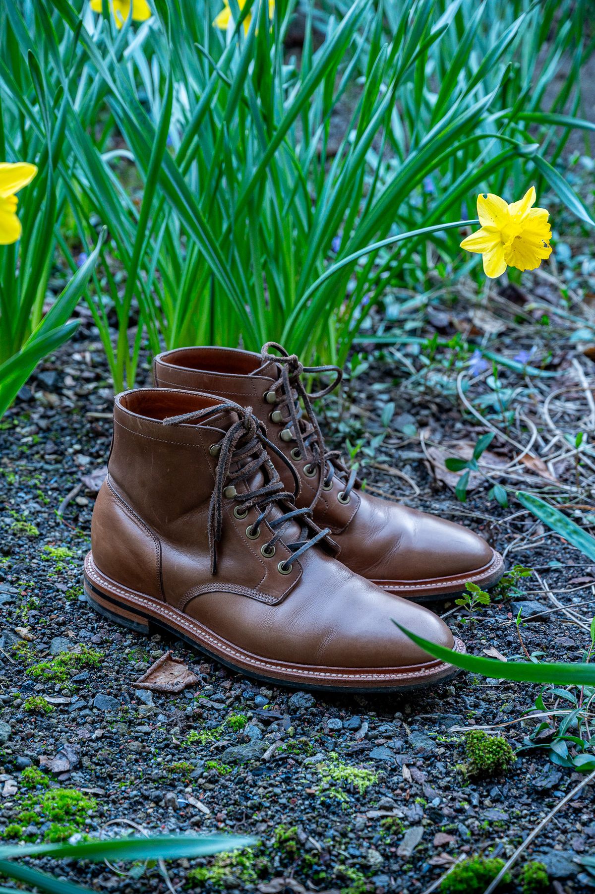 Photo by bootsthrumylens on March 3, 2024 of the Grant Stone Diesel Boot in Horween Dune Chromexcel.