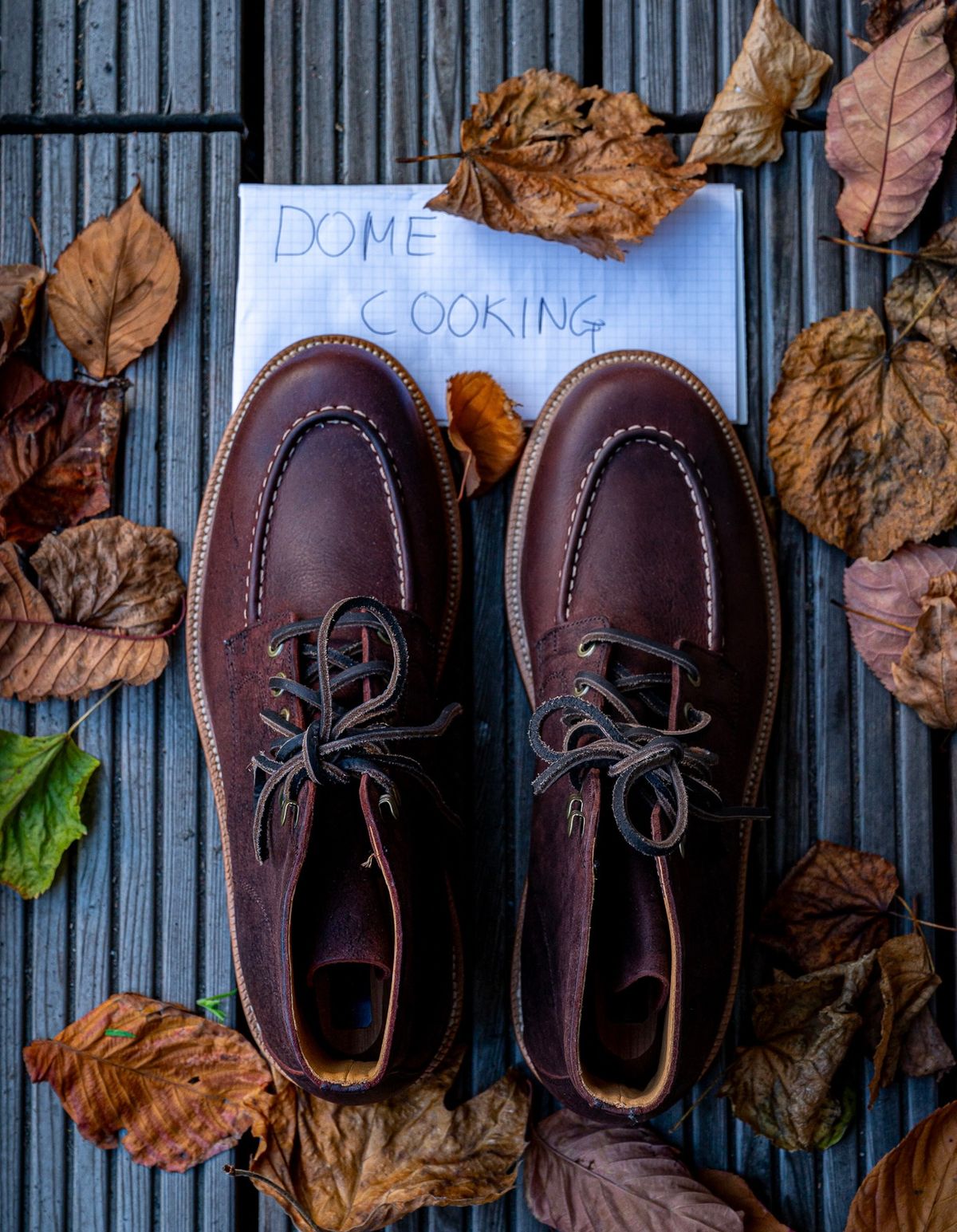 Photo by bootsthrumylens on November 2, 2025 of the Grant Stone Brass Boot in C.F. Stead Dark Burgundy Classic Kudu.