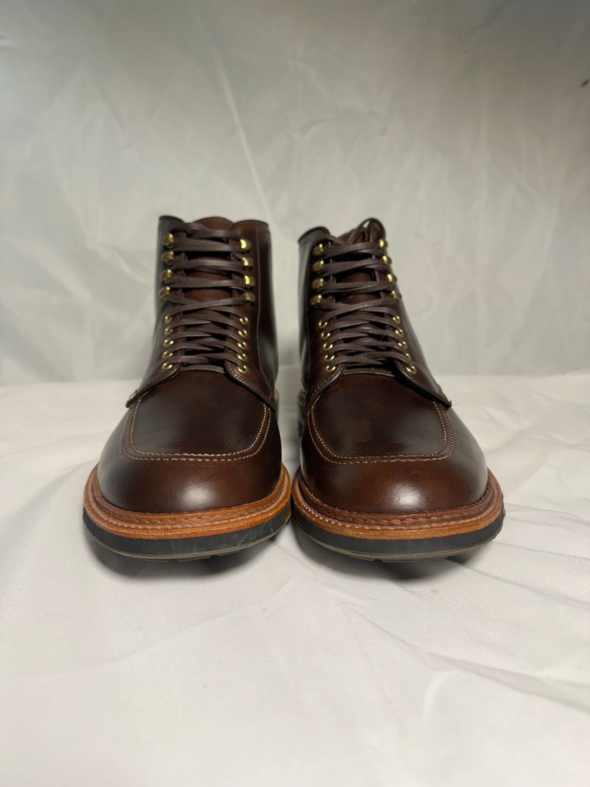 Photo by drtobiassfunke on October 5, 2024 of the Alden Indy Boot in Horween Brown Chromexcel.