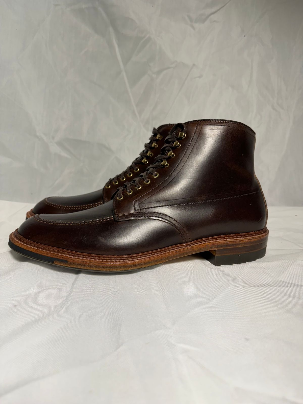 Photo by drtobiassfunke on October 5, 2024 of the Alden Indy Boot in Horween Brown Chromexcel.