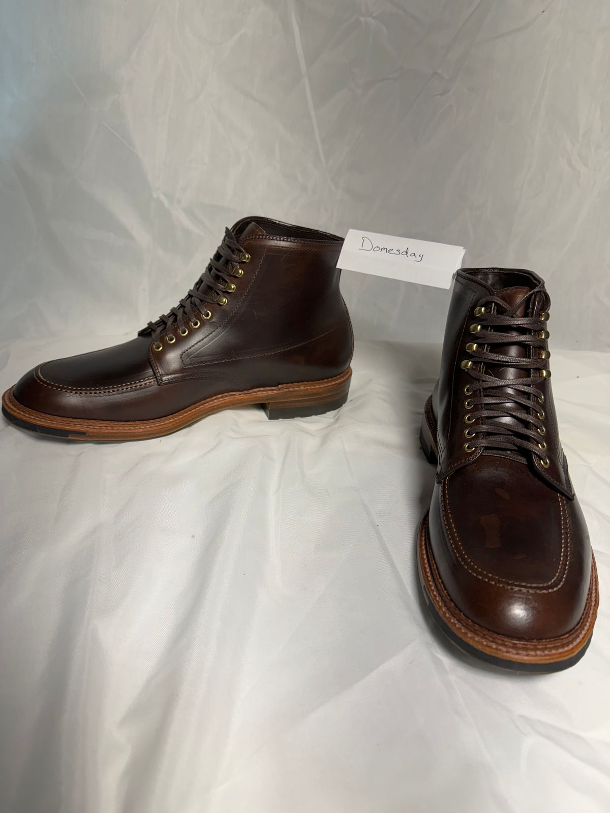 Photo by drtobiassfunke on October 5, 2024 of the Alden Indy Boot in Horween Brown Chromexcel.