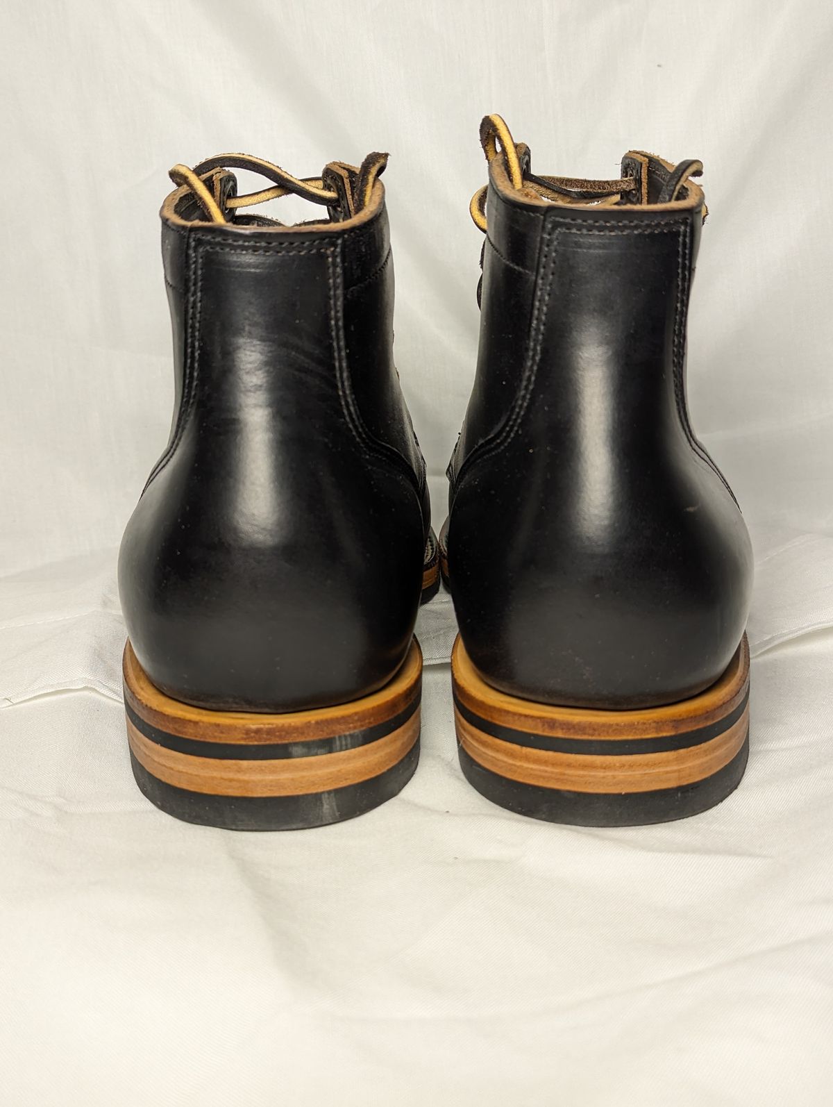 Photo by drtobiassfunke on October 2, 2023 of the Viberg Service Boot in Horween Black Chromexcel.