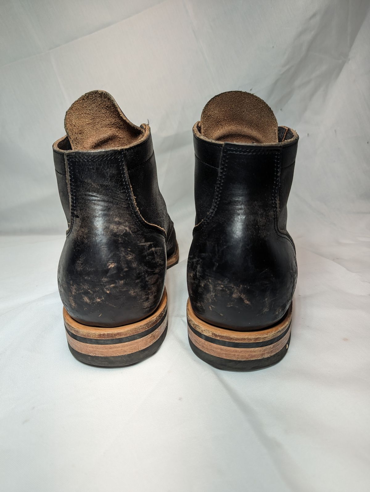 Photo by drtobiassfunke on December 6, 2023 of the Viberg Service Boot in Horween Black Chromexcel.