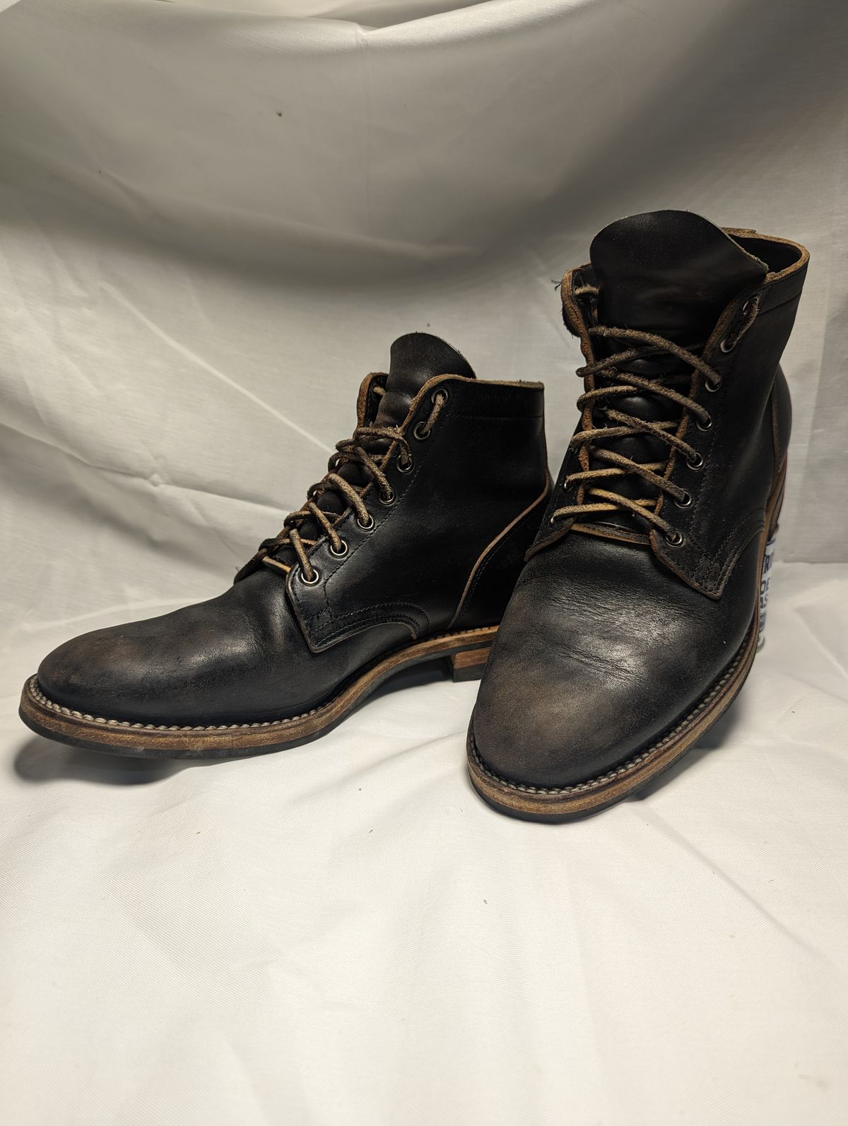 Photo by drtobiassfunke on January 6, 2024 of the Viberg Service Boot in Horween Black Chromexcel.