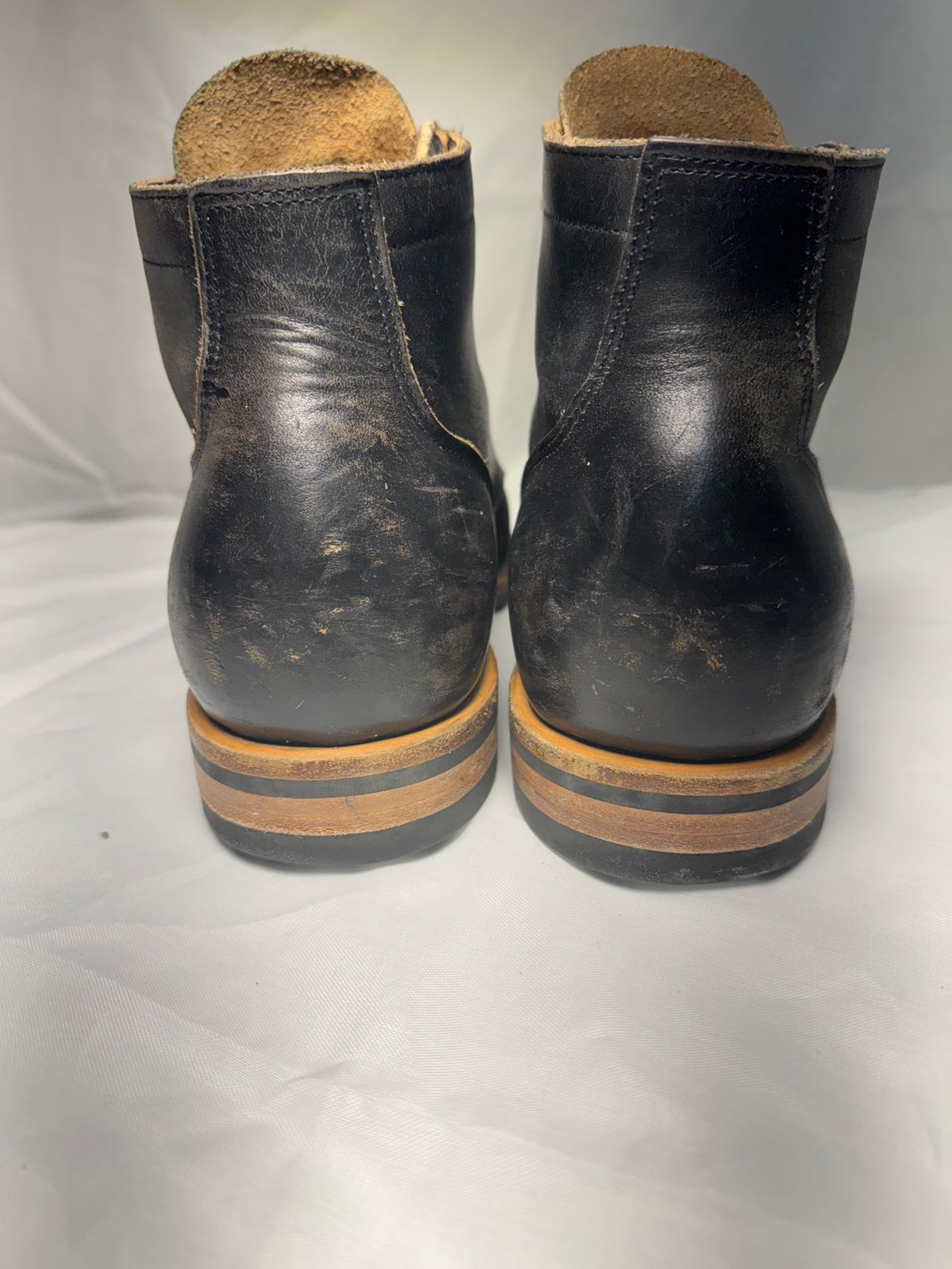 Photo by drtobiassfunke on February 6, 2024 of the Viberg Service Boot in Horween Black Chromexcel.