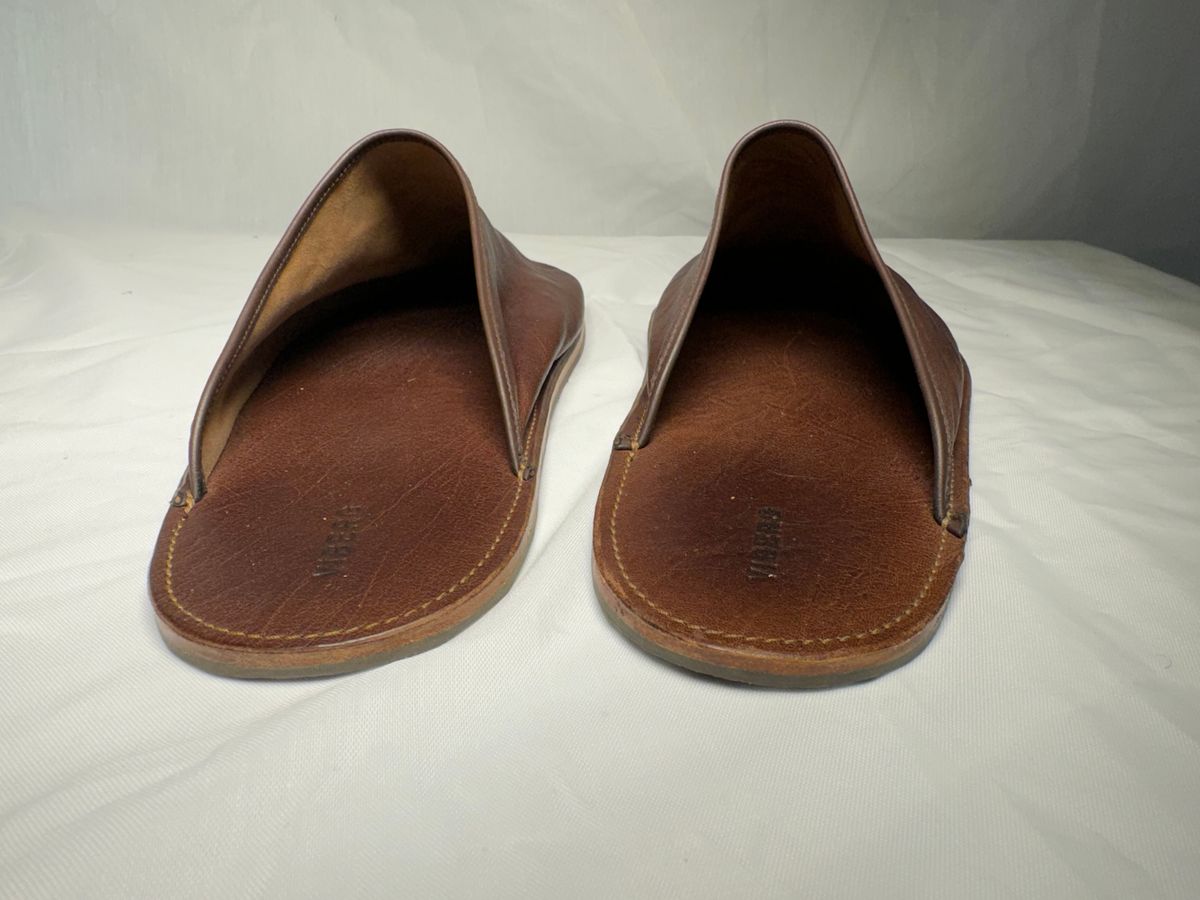 Photo by drtobiassfunke on November 6, 2024 of the Viberg Slide in Maryam Marrone Washed Kangaroo.