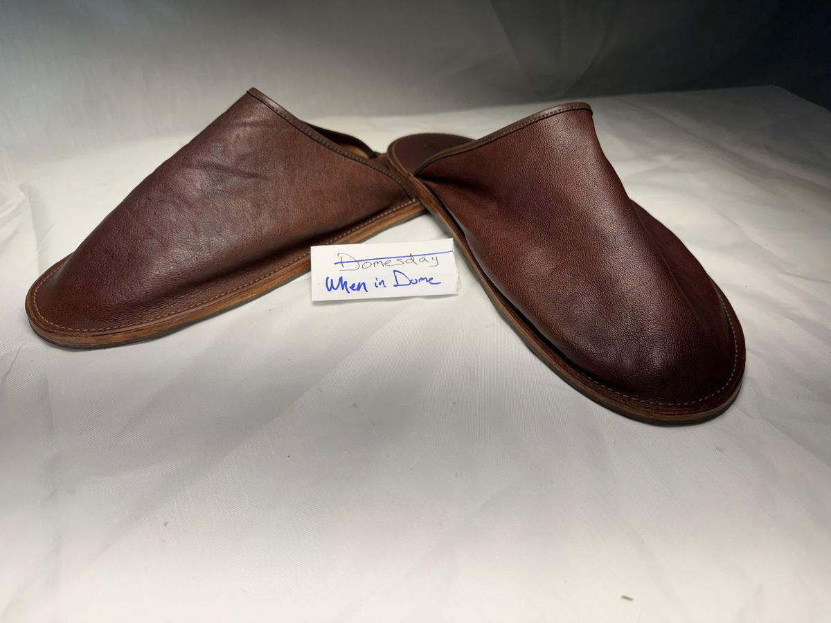 Photo by drtobiassfunke on November 6, 2024 of the Viberg Slide in Maryam Marrone Washed Kangaroo.