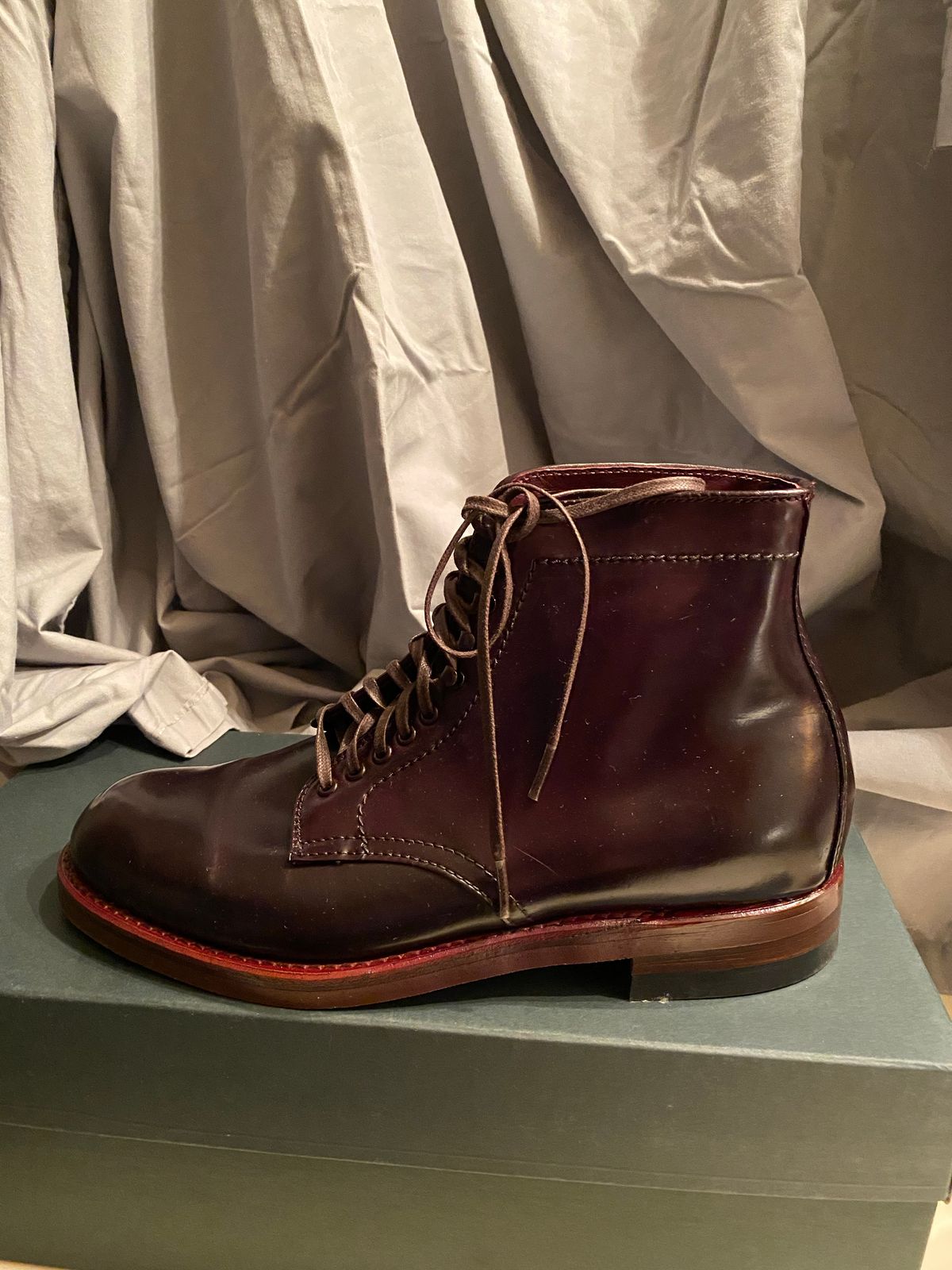 Photo by astronaut888 on October 6, 2022 of the Alden Plain Toe Boot in Horween Color 8 Shell Cordovan.