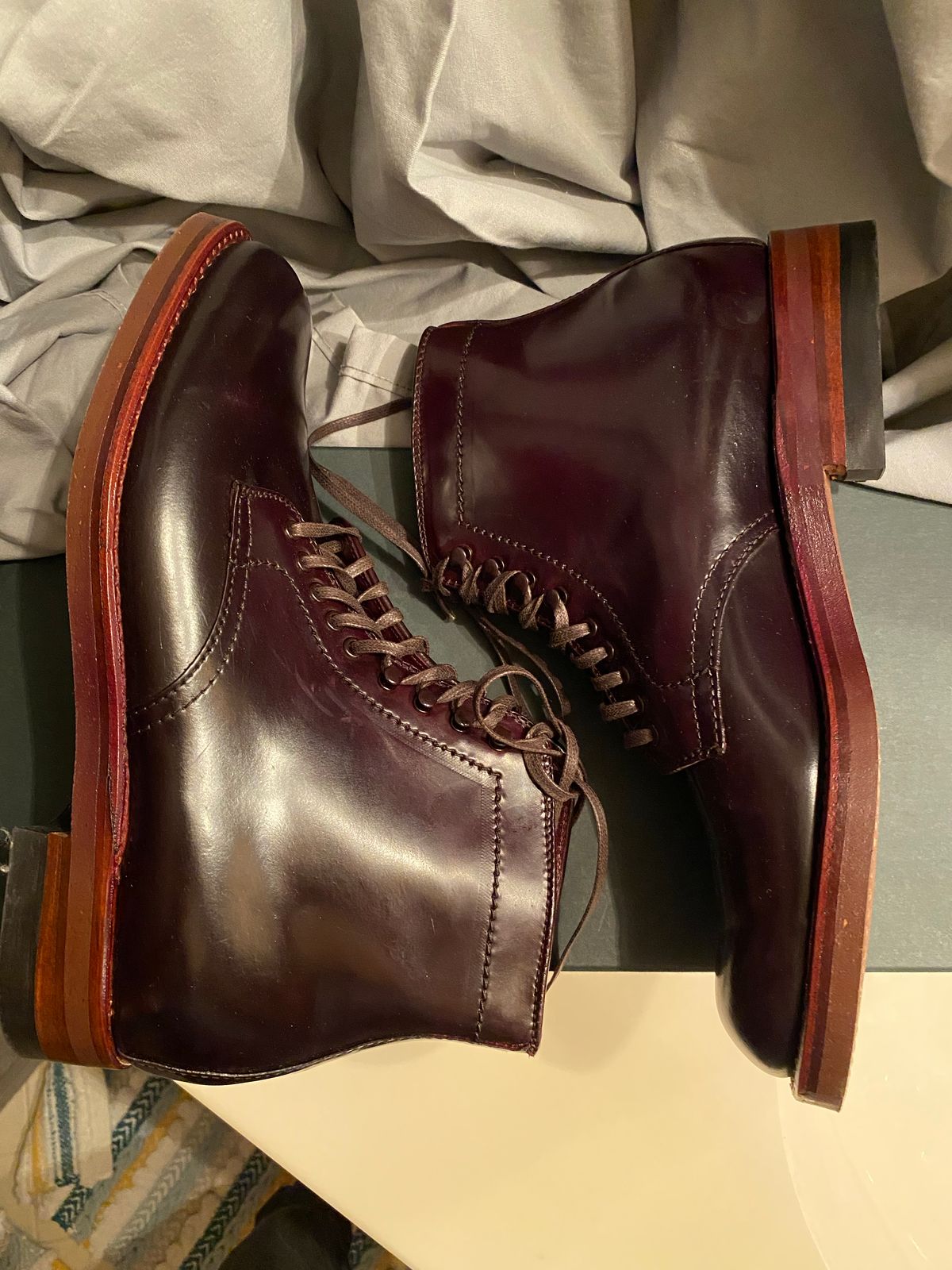 Photo by astronaut888 on October 6, 2022 of the Alden Plain Toe Boot in Horween Color 8 Shell Cordovan.