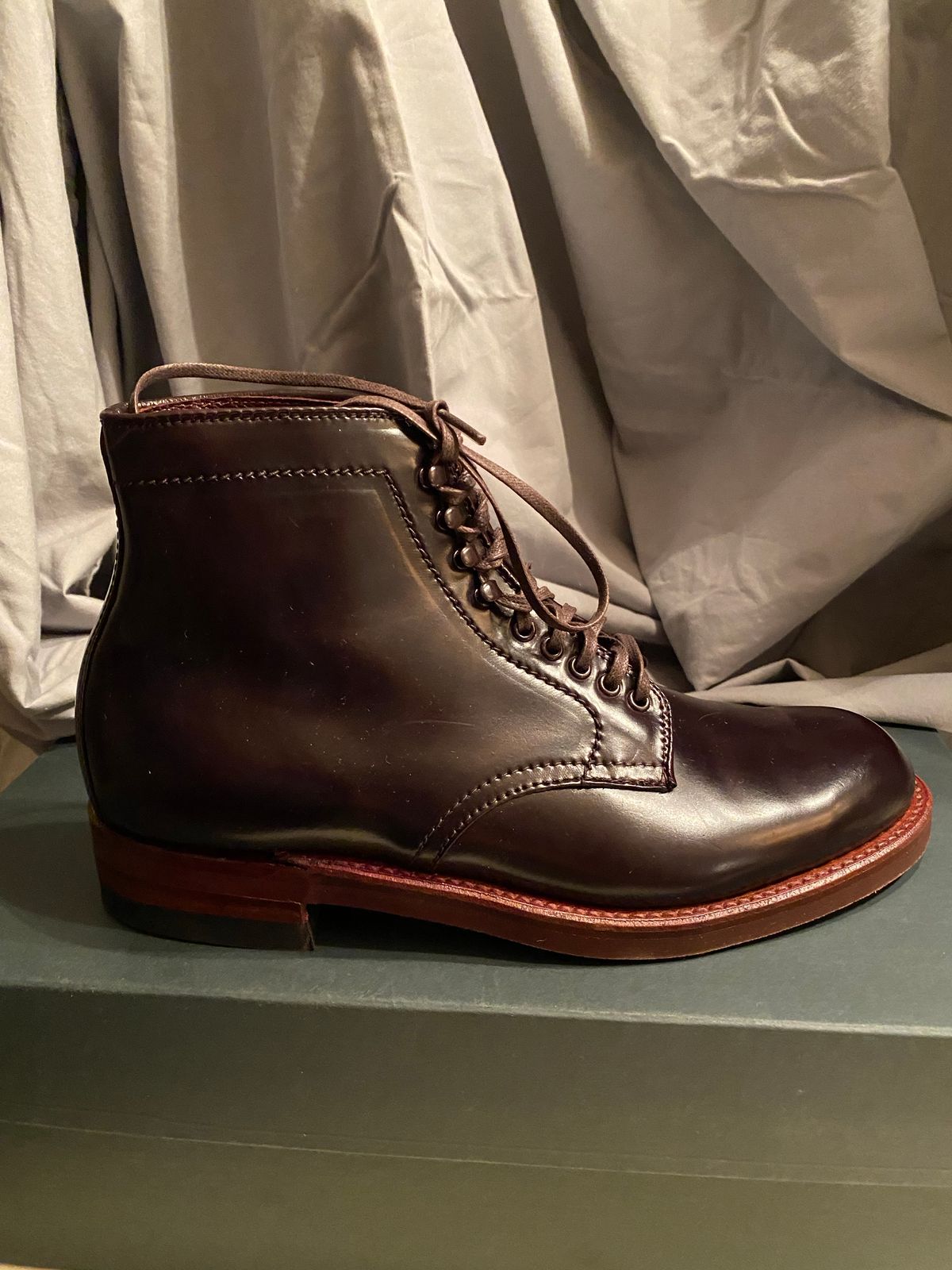 Photo by astronaut888 on October 6, 2022 of the Alden Plain Toe Boot in Horween Color 8 Shell Cordovan.