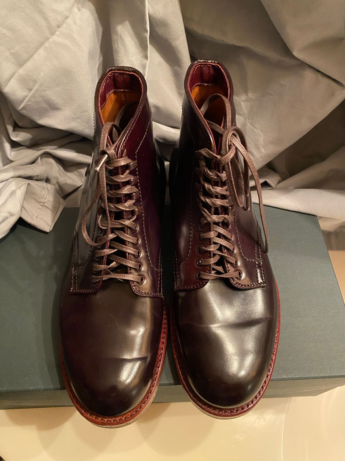 Photo by astronaut888 on October 6, 2022 of the Alden Plain Toe Boot in Horween Color 8 Shell Cordovan.