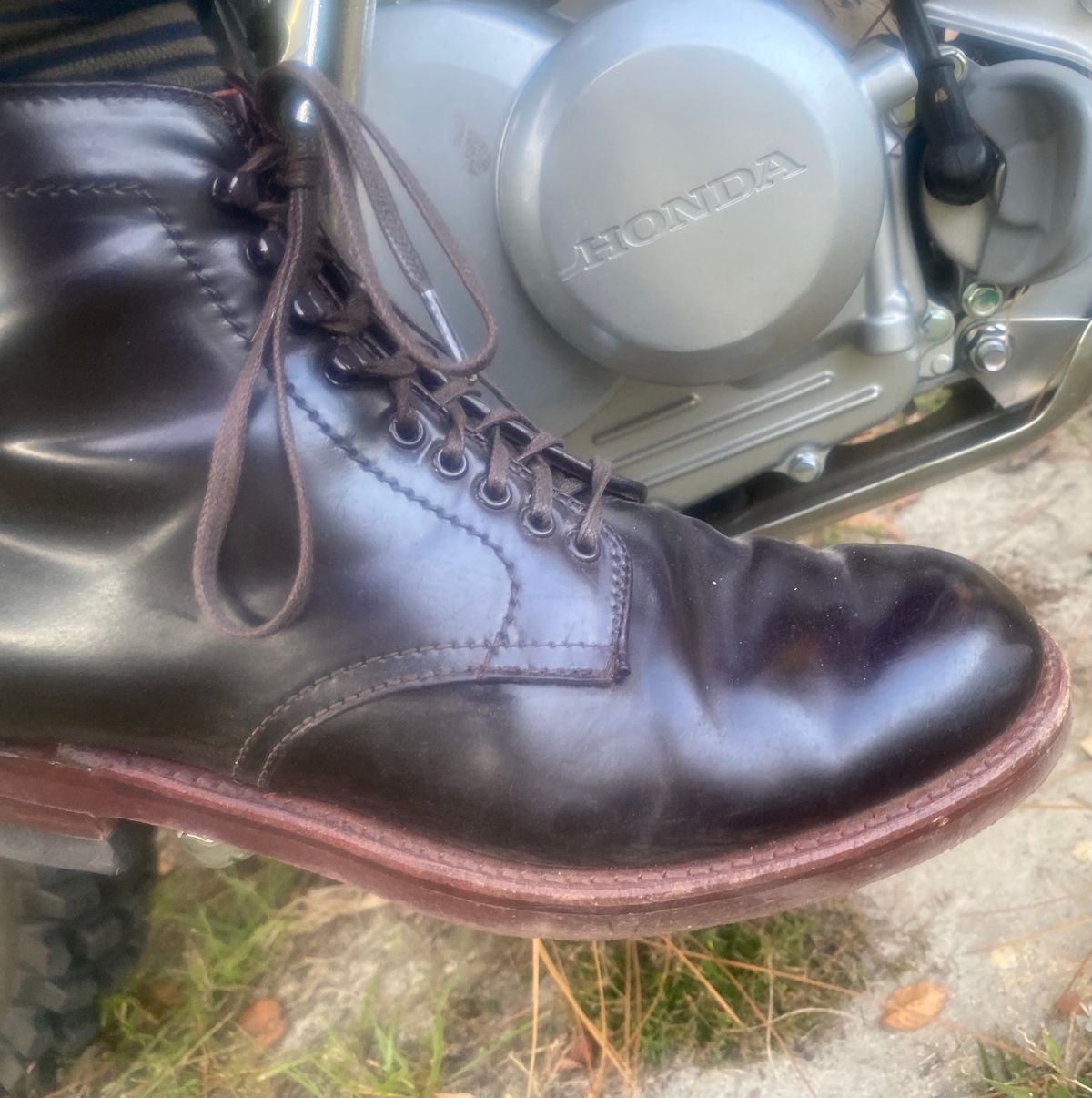 Photo by astronaut888 on October 10, 2022 of the Alden Plain Toe Boot in Horween Color 8 Shell Cordovan.