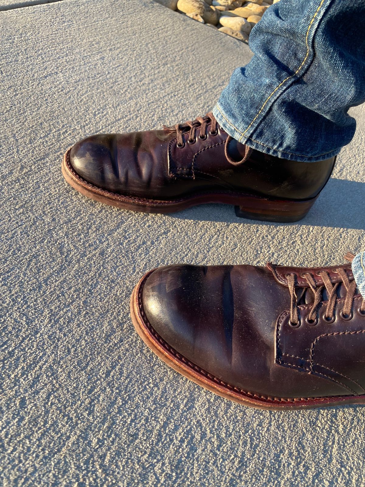 Photo by astronaut888 on October 23, 2022 of the Alden Plain Toe Boot in Horween Color 8 Shell Cordovan.