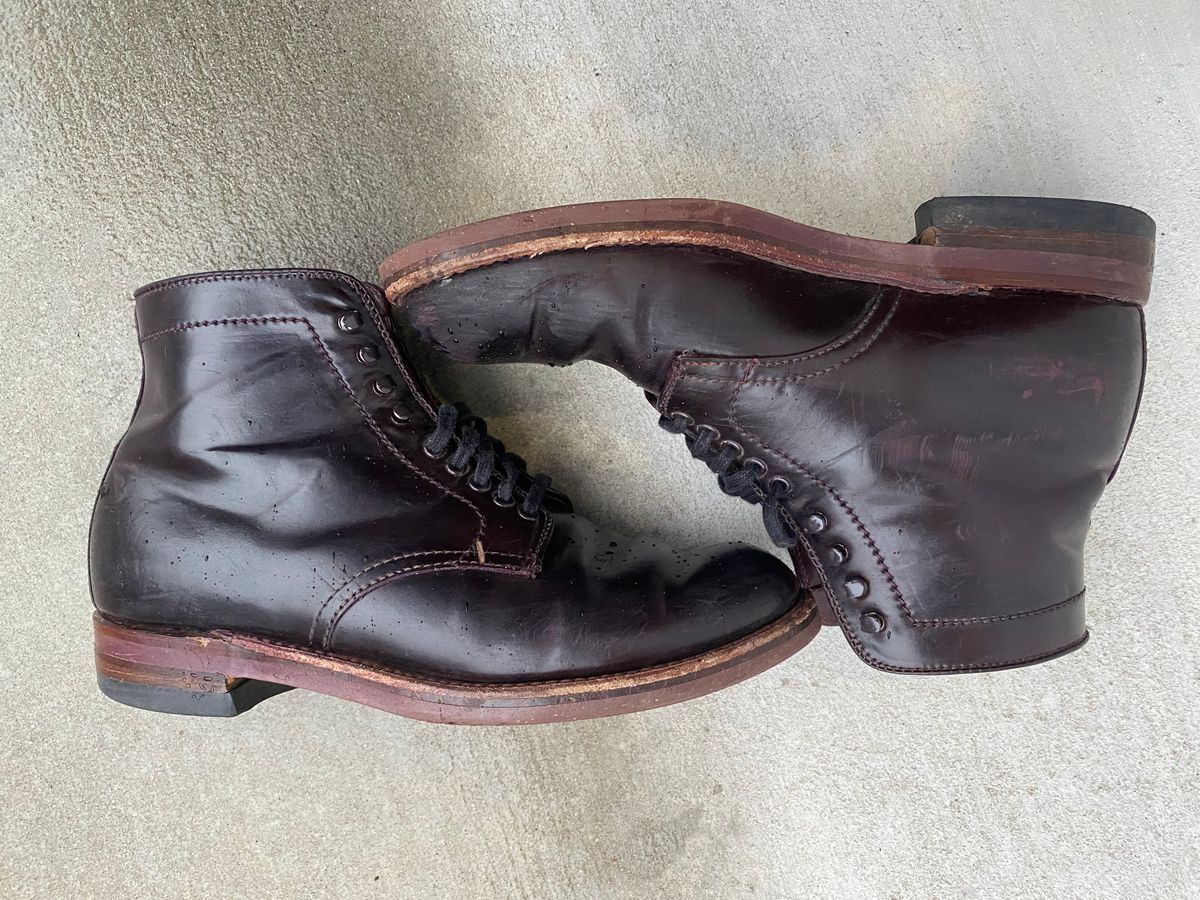 Photo by astronaut888 on December 5, 2022 of the Alden Plain Toe Boot in Horween Color 8 Shell Cordovan.