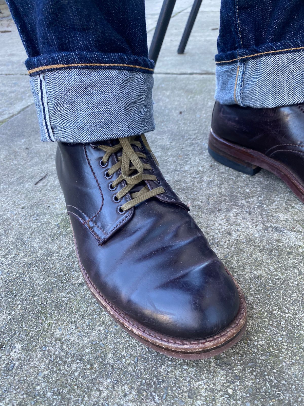 Photo by astronaut888 on January 5, 2023 of the Alden Plain Toe Boot in Horween Color 8 Shell Cordovan.