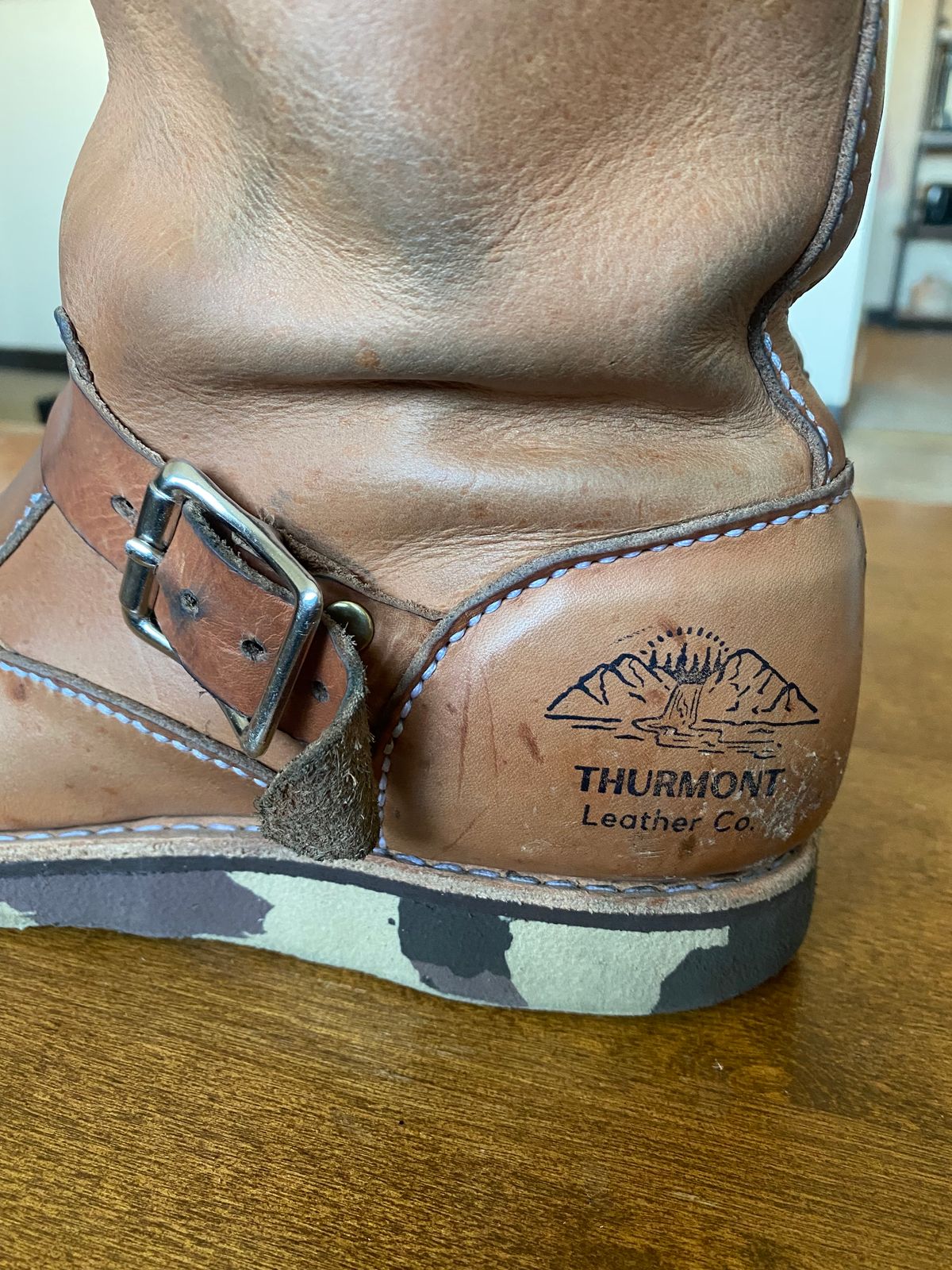 Photo by thurmontleatherco on August 20, 2023 of the Thurmont Leather Company Munson Engineer in Unknown Natural Veg Tan.