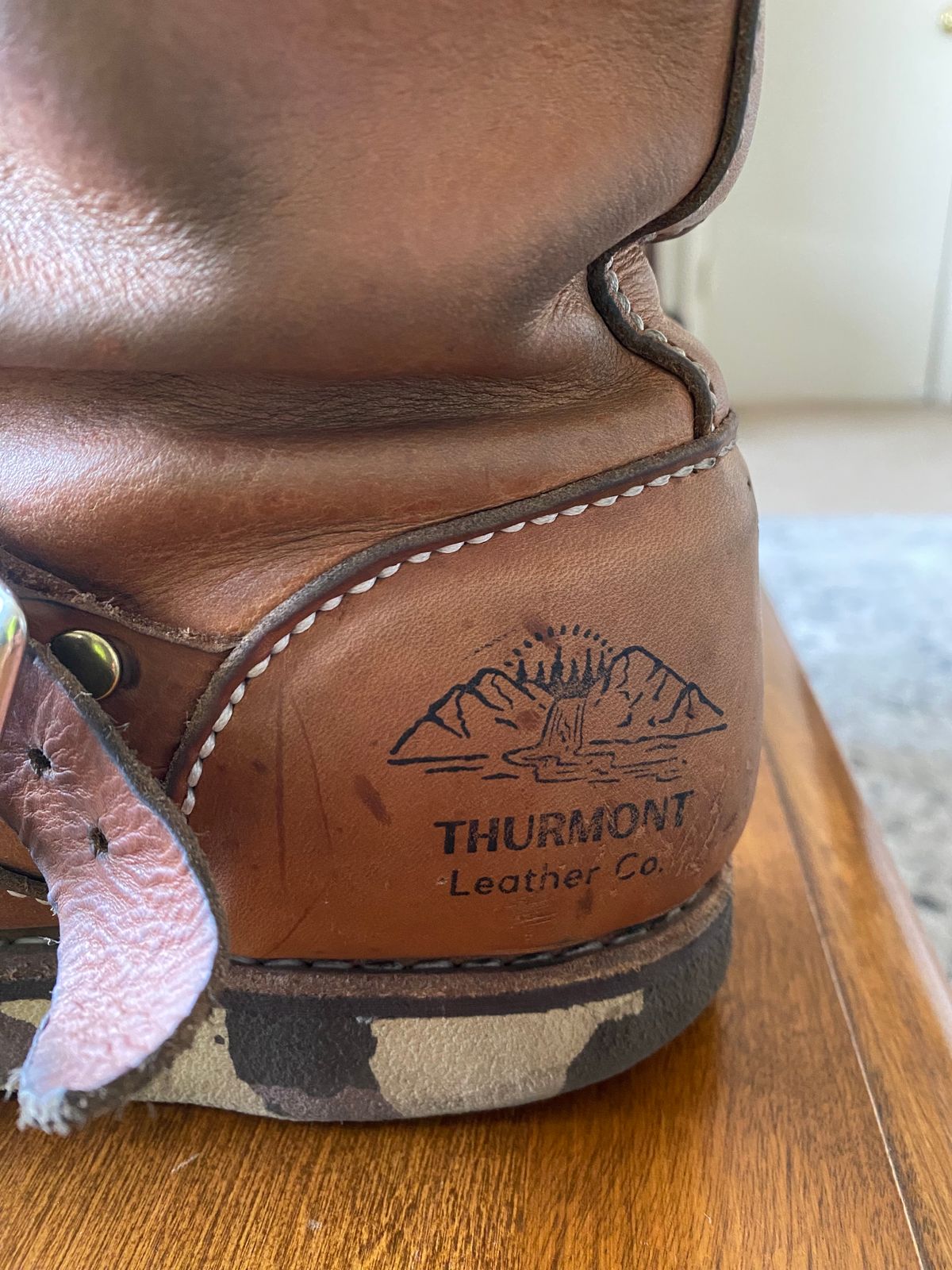 Photo by thurmontleatherco on September 21, 2023 of the Thurmont Leather Company Munson Engineer in Unknown Natural Veg Tan.