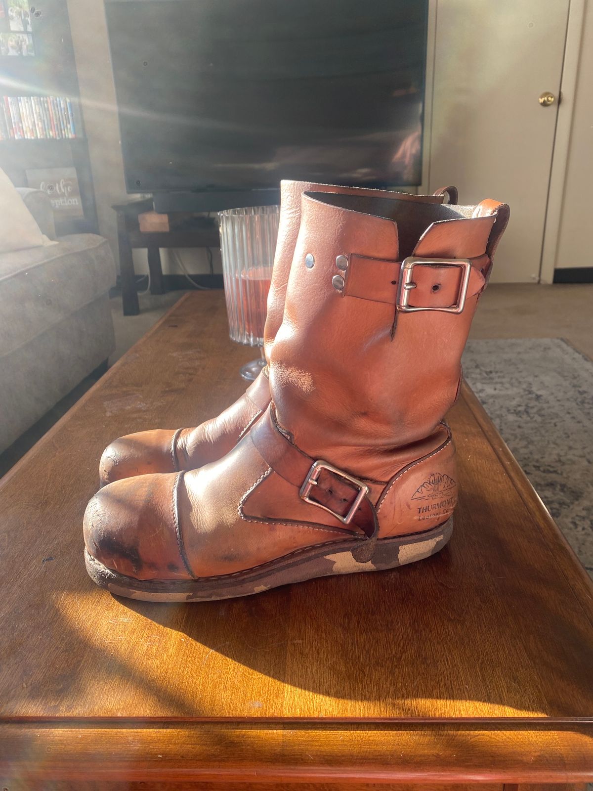 Photo by thurmontleatherco on October 28, 2023 of the Thurmont Leather Company Munson Engineer in Unknown Natural Veg Tan.