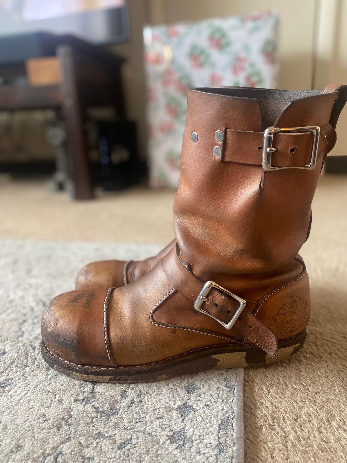 Photo by thurmontleatherco on December 24, 2023 of the Thurmont Leather Company Munson Engineer in Unknown Natural Veg Tan.