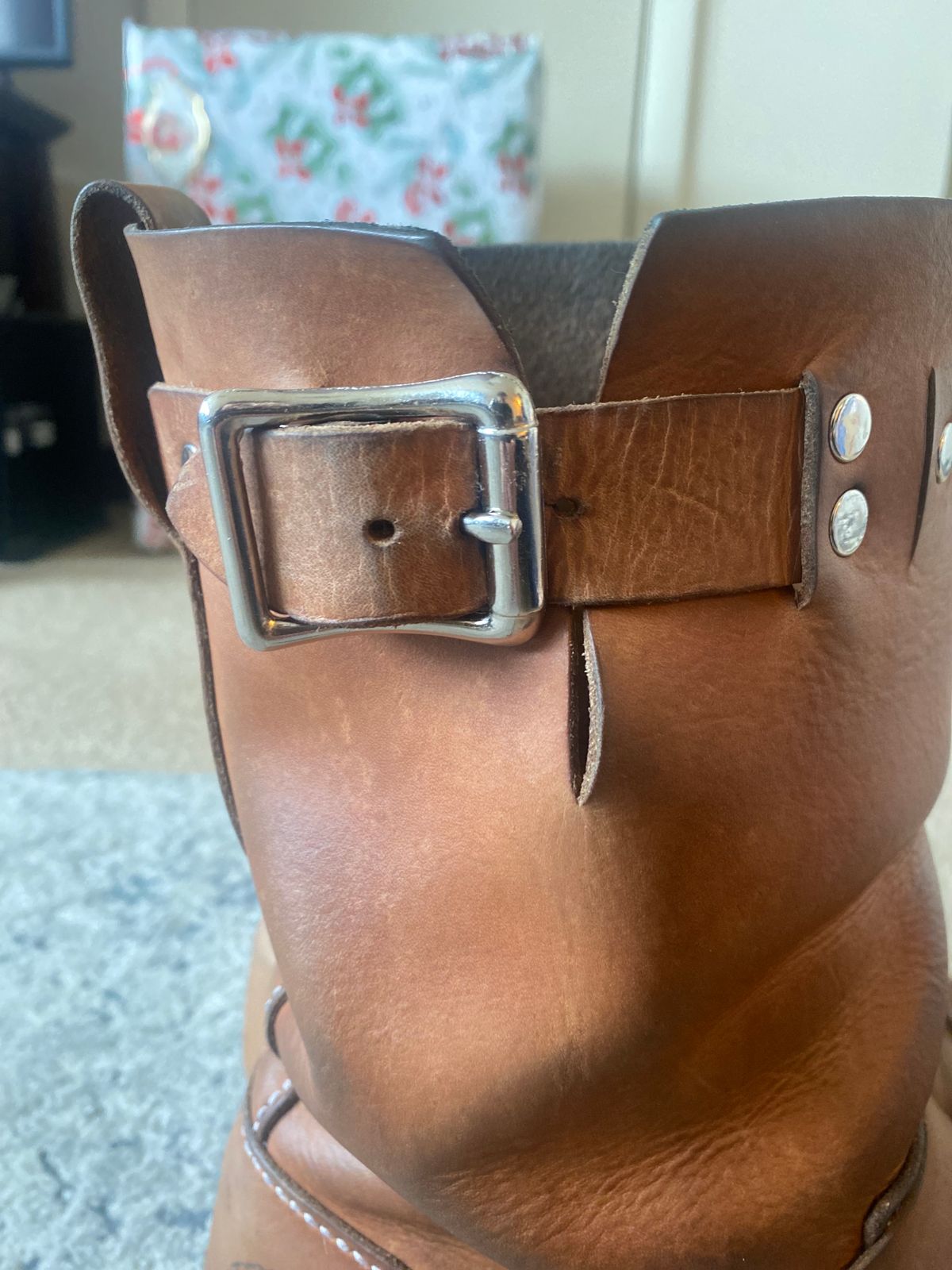 Photo by thurmontleatherco on December 24, 2023 of the Thurmont Leather Company Munson Engineer in Unknown Natural Veg Tan.