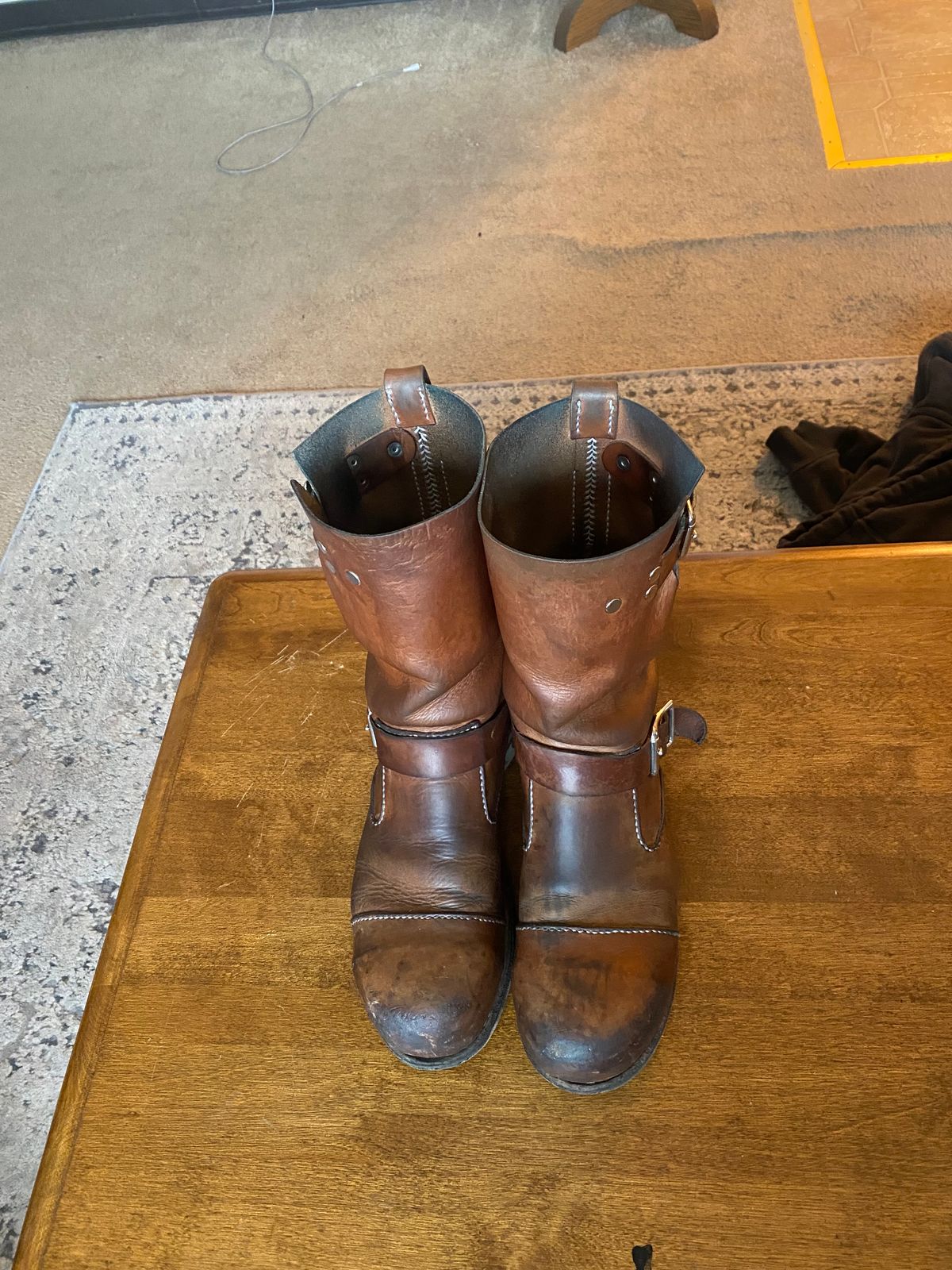 Photo by thurmontleatherco on February 22, 2024 of the Thurmont Leather Company Munson Engineer in Unknown Natural Veg Tan.
